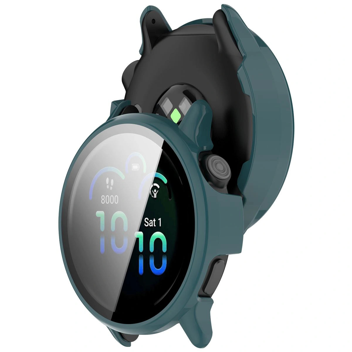 Schutzhülle mit Glas für Garmin Vivoactive 6, Bizon Case Watch Adamo, Grün