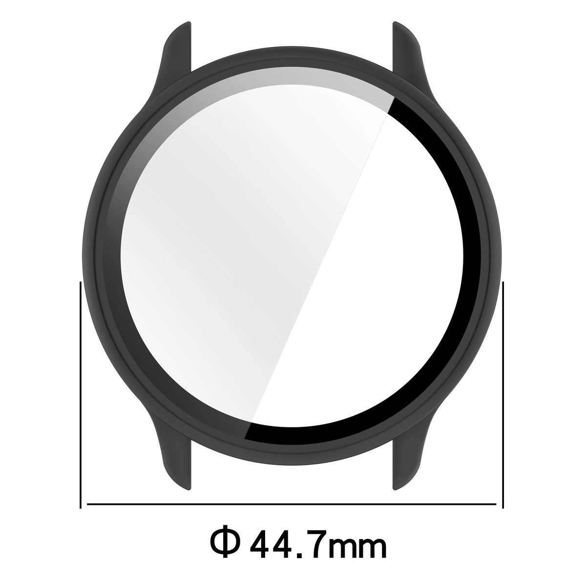 Schutzhülle mit Glas für Garmin Vivoactive 6, Bizon Case Watch Adamo, mattes Schwarz