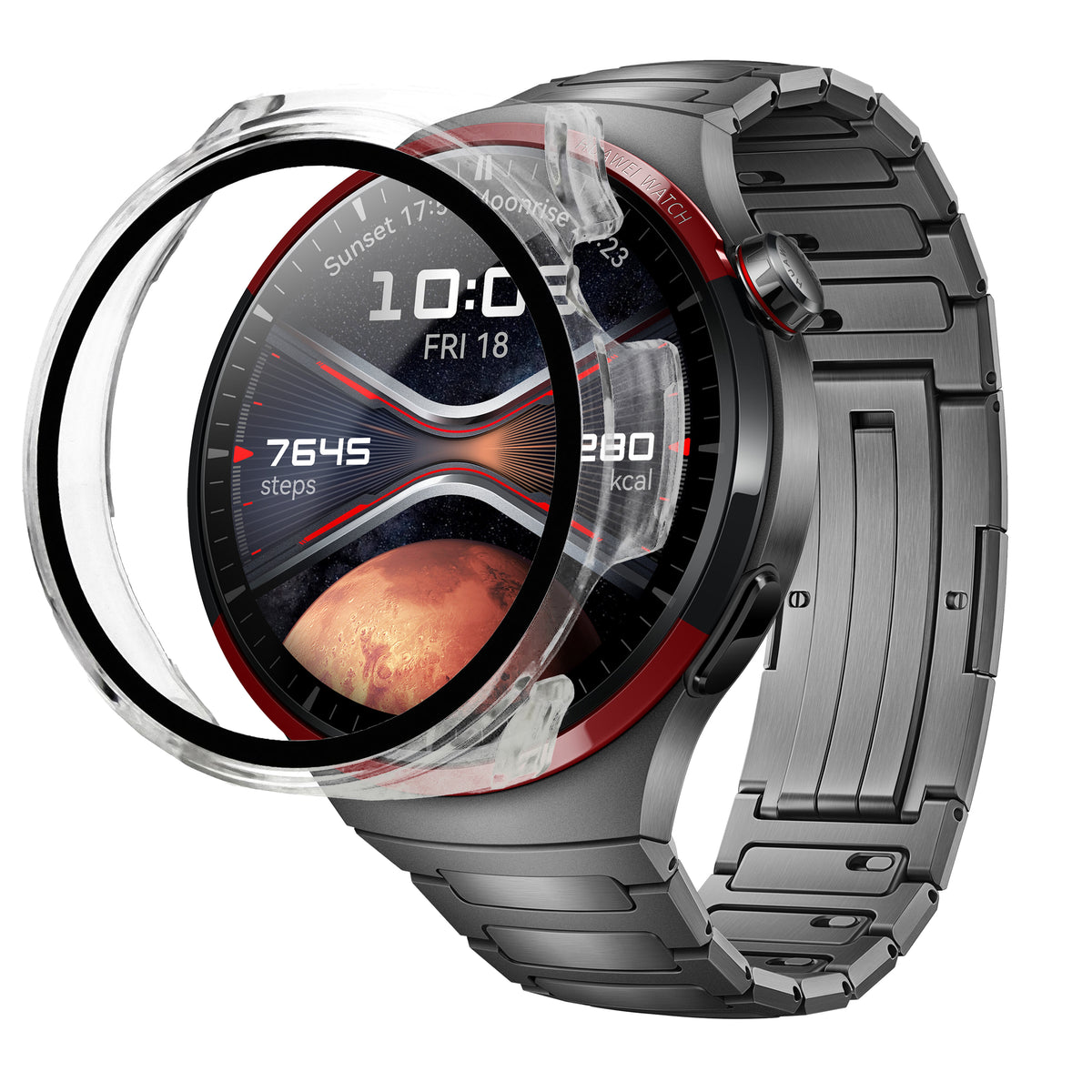 Schutzhülle für Huawei Watch 4 Pro Space Edition, Bizon Case Watch Adamo, Transparent