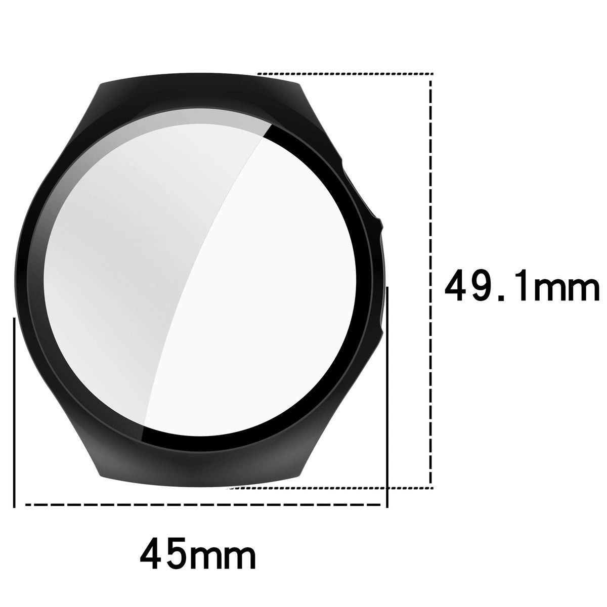 Schutzhülle mit Glas für Huawei Watch 5 42 mm, Bizon Case Watch Adamo, Schwarz