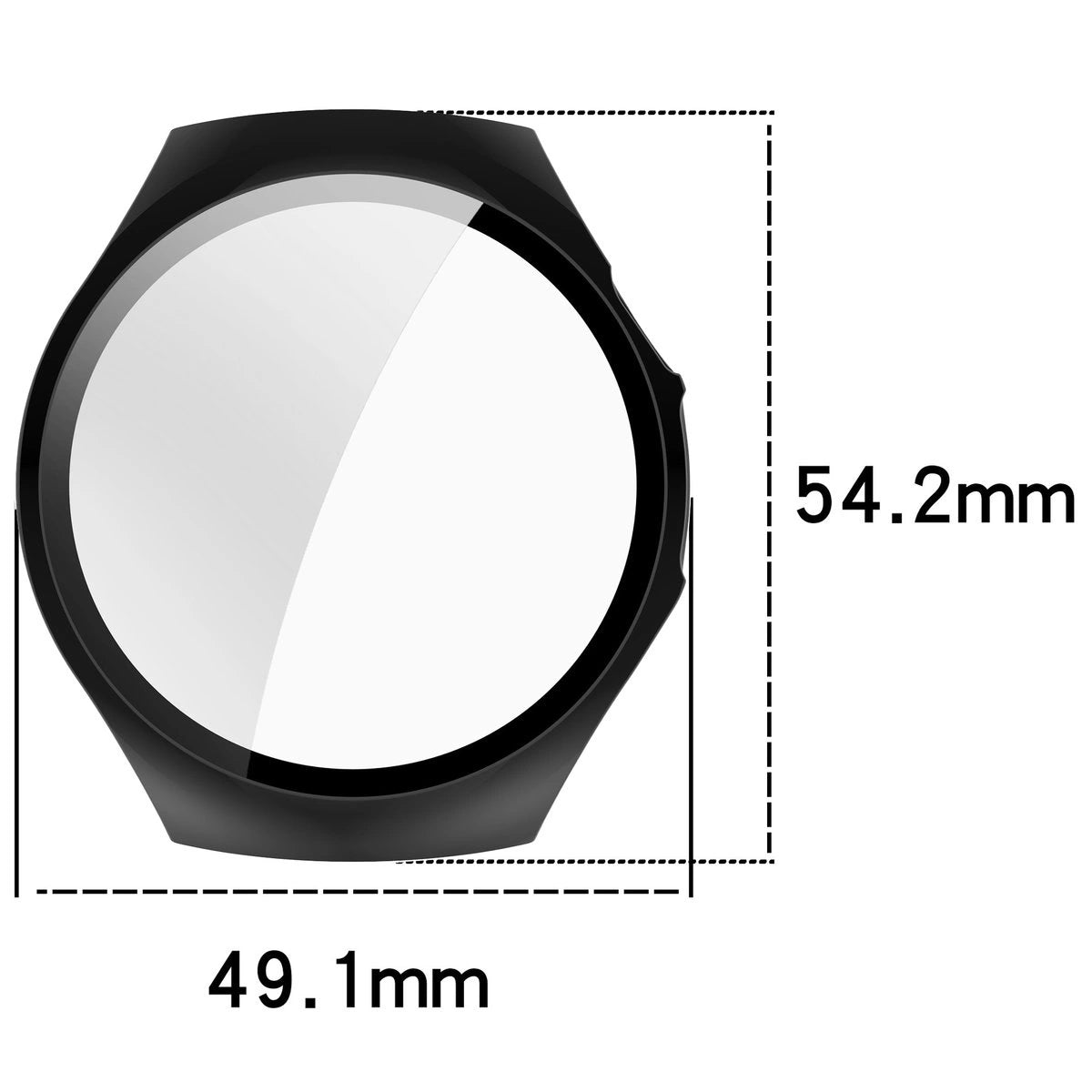 Schutzhülle mit Glas für Huawei Watch 5 46 mm, Bizon Case Watch Adamo, Schwarz
