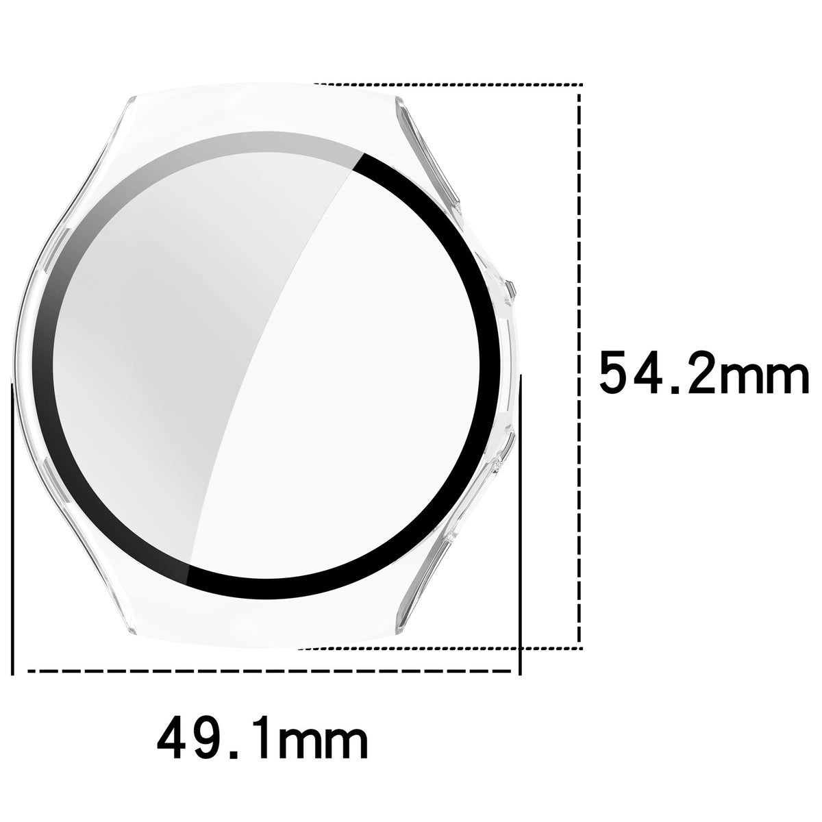 Schutzhülle mit Glas für Huawei Watch 5 46 mm, Bizon Case Watch Adamo, Transparent