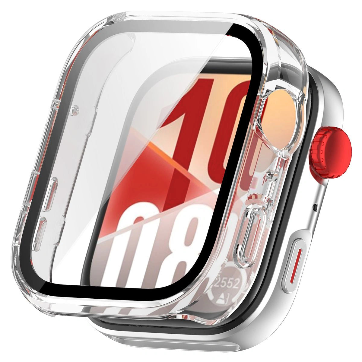 Schutzhülle mit Glas für Huawei Watch Fit 4, Bizon Case Watch Adamo, Transparent