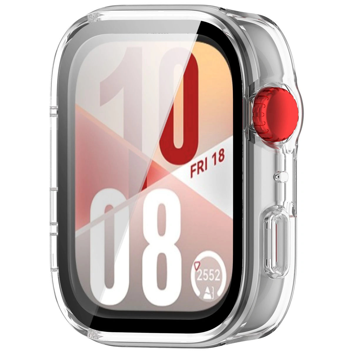 Schutzhülle mit Glas für Huawei Watch Fit 4, Bizon Case Watch Adamo, Transparent