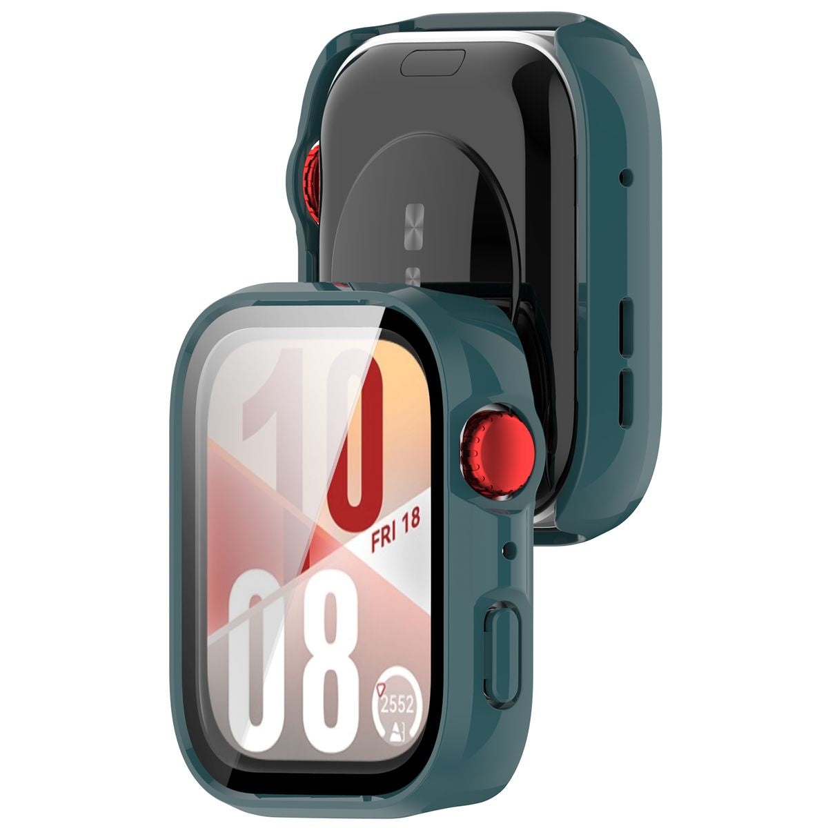 Schutzhülle mit Glas für Huawei Watch Fit 4, Bizon Case Watch Adamo, Grün