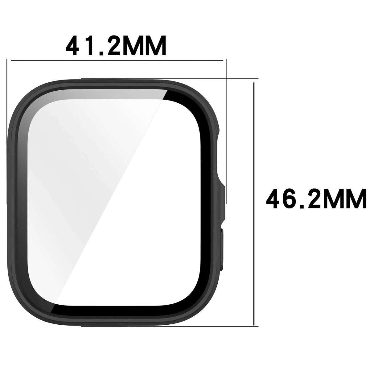 Schutzhülle mit Glas für Huawei Watch Fit 4, Bizon Case+Glass Watch, mattes Schwarz