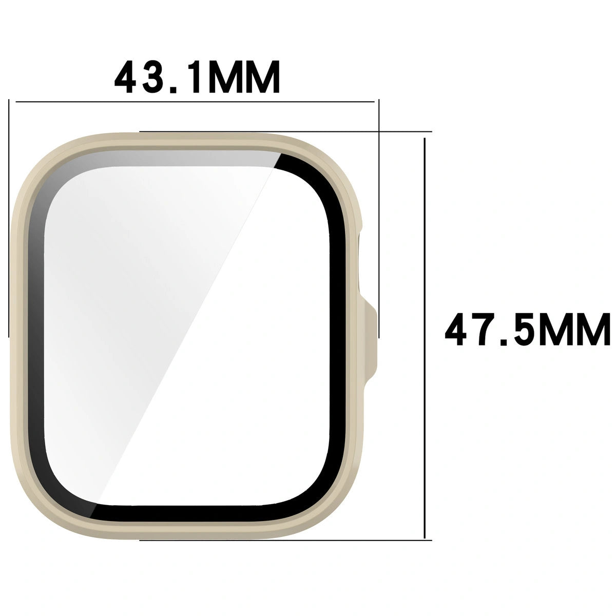 Schutzhülle mit Glas für Huawei Watch Fit 4 Pro, Bizon Case Watch Adamo, Beige