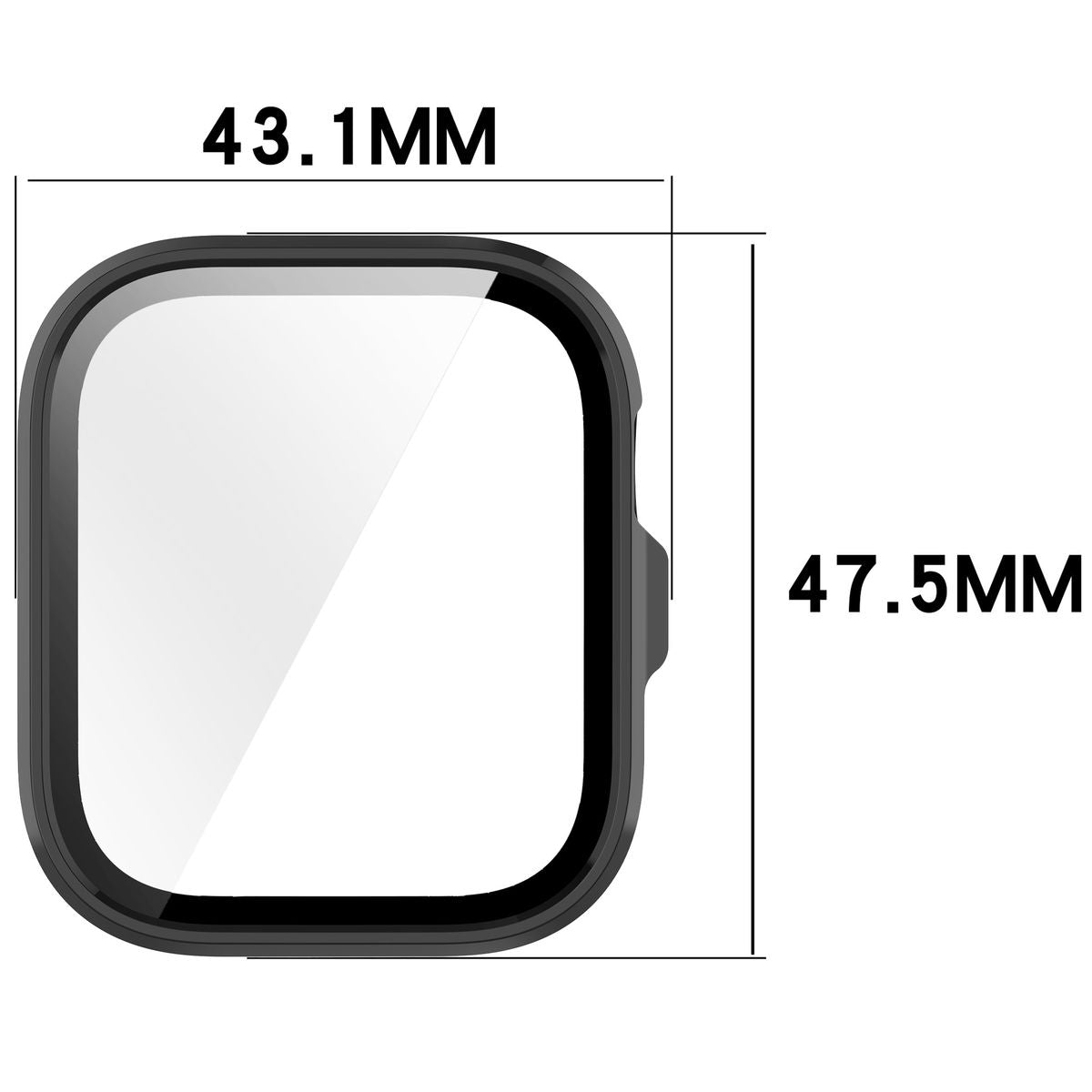 Schutzhülle mit Glas für Huawei Watch Fit 4 Pro, Bizon Case Watch Adamo, Schwarz