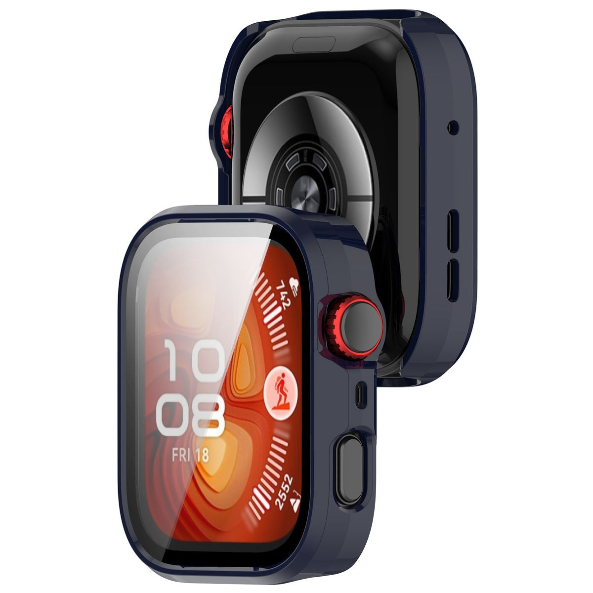Schutzhülle mit Glas für Huawei Watch Fit 4 Pro, Bizon Case Watch Adamo, Blau