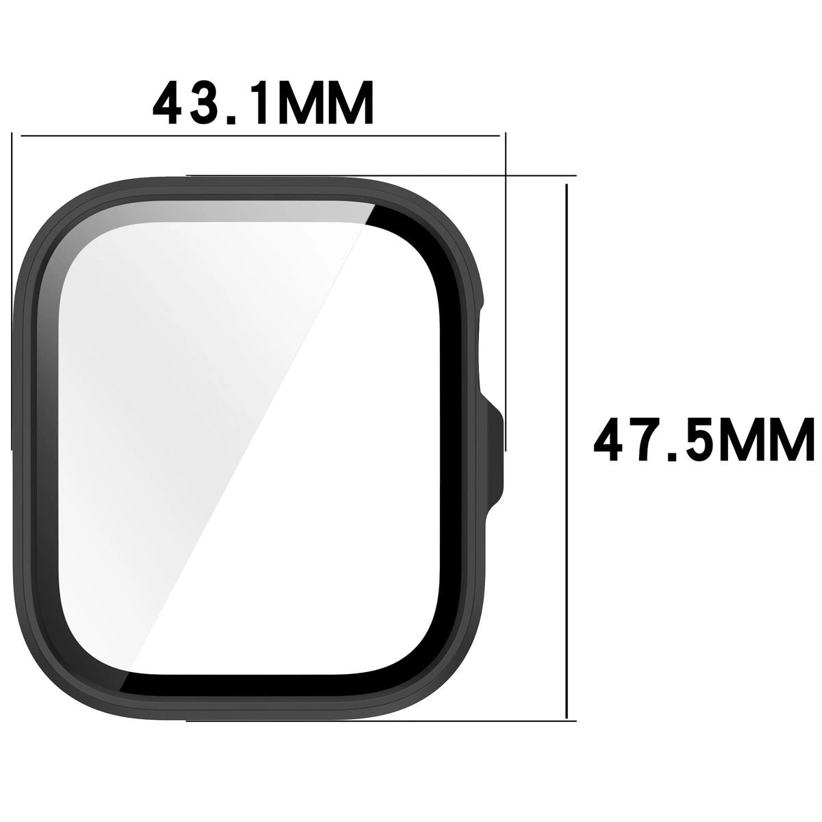 Schutzhülle mit Glas für Huawei Watch Fit 4 Pro, Bizon Case Watch Adamo, mattes Schwarz