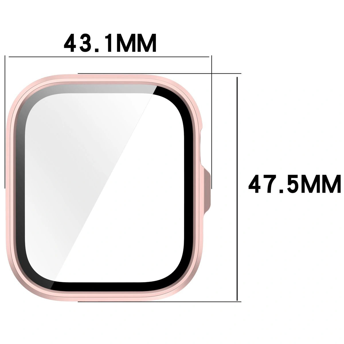 Schutzhülle mit Glas für Huawei Watch Fit 4 Pro, Bizon Case Watch Adamo, satiniertes Rosa