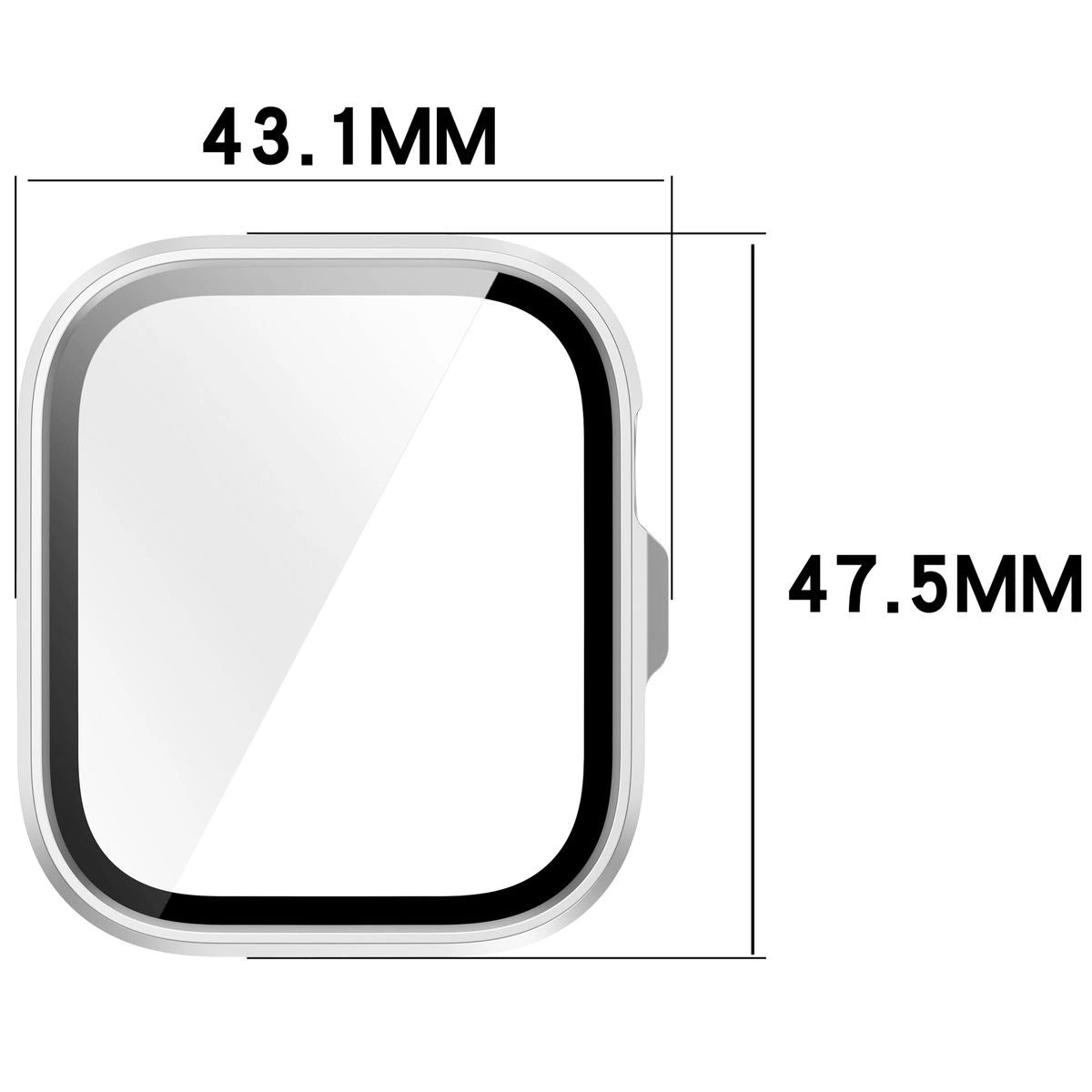 Schutzhülle mit Glas für Huawei Watch Fit 4 Pro, Bizon Case Watch Adamo, satiniertes Silbern