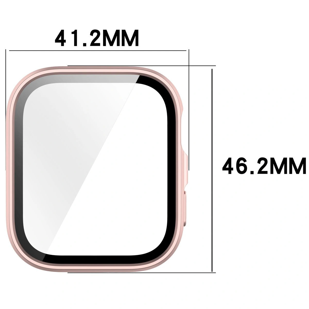 Schutzhülle mit Glas für Huawei Watch Fit 4, Bizon Case Watch Adamo, satiniertes Rosa