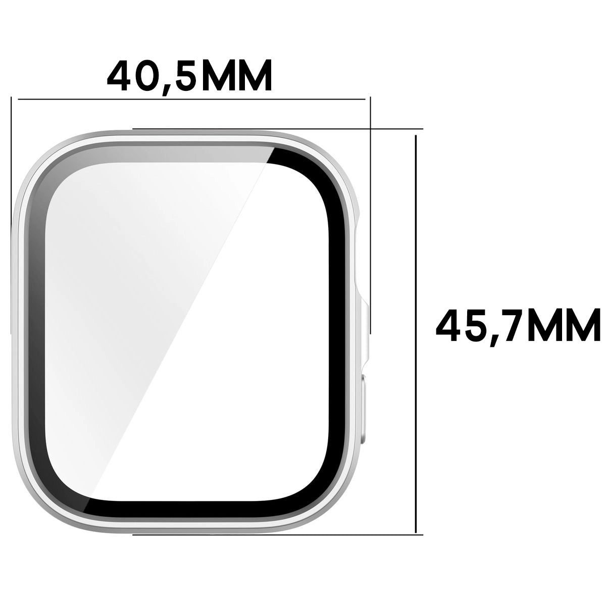 Schutzhülle mit Glas für Huawei Watch Fit 4, Bizon Case Watch Adamo, satiniertes Silbern