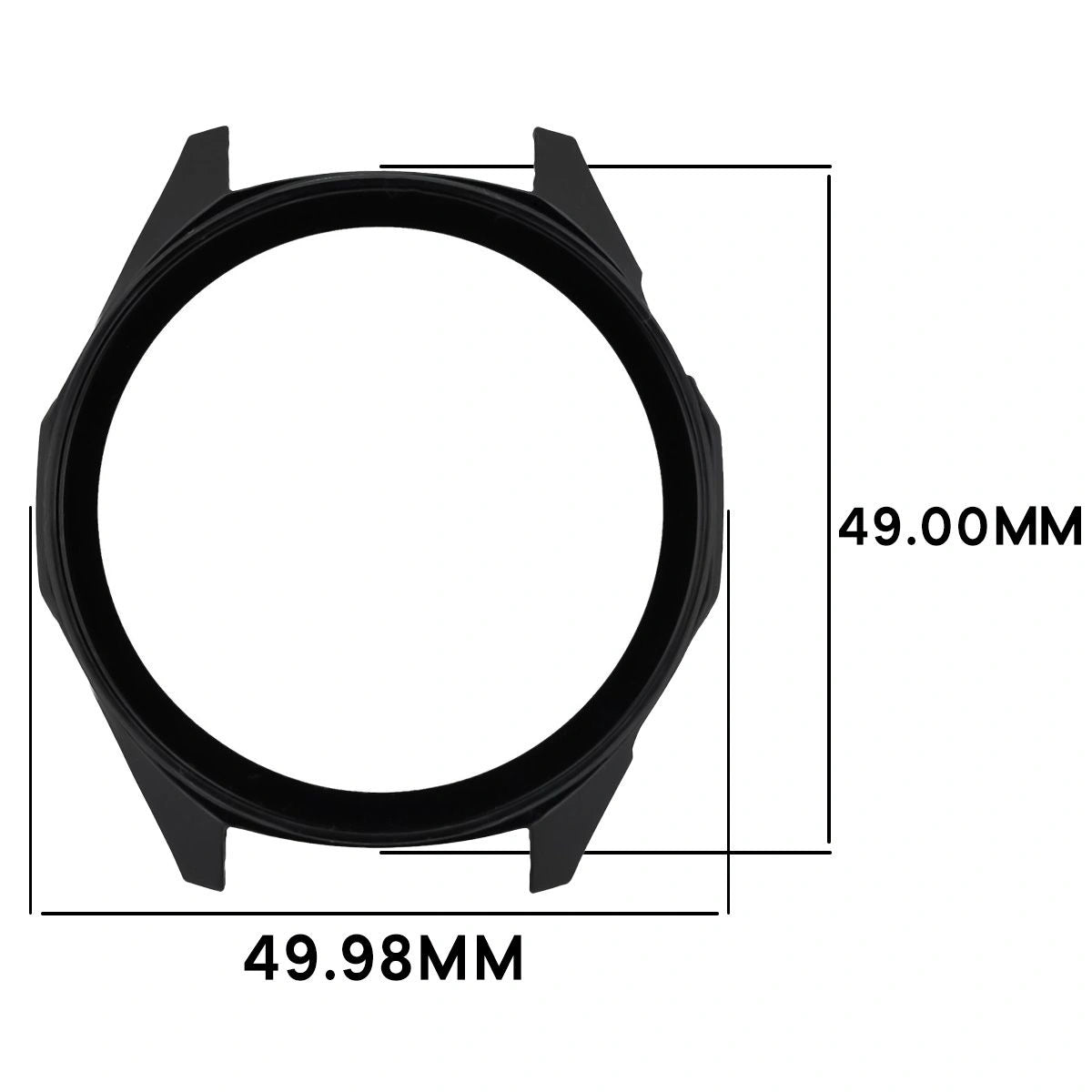 Schutzhülle mit Glas für Huawei Watch GT6 46 mm. Bizon Case Watch Adamo, Schwarz