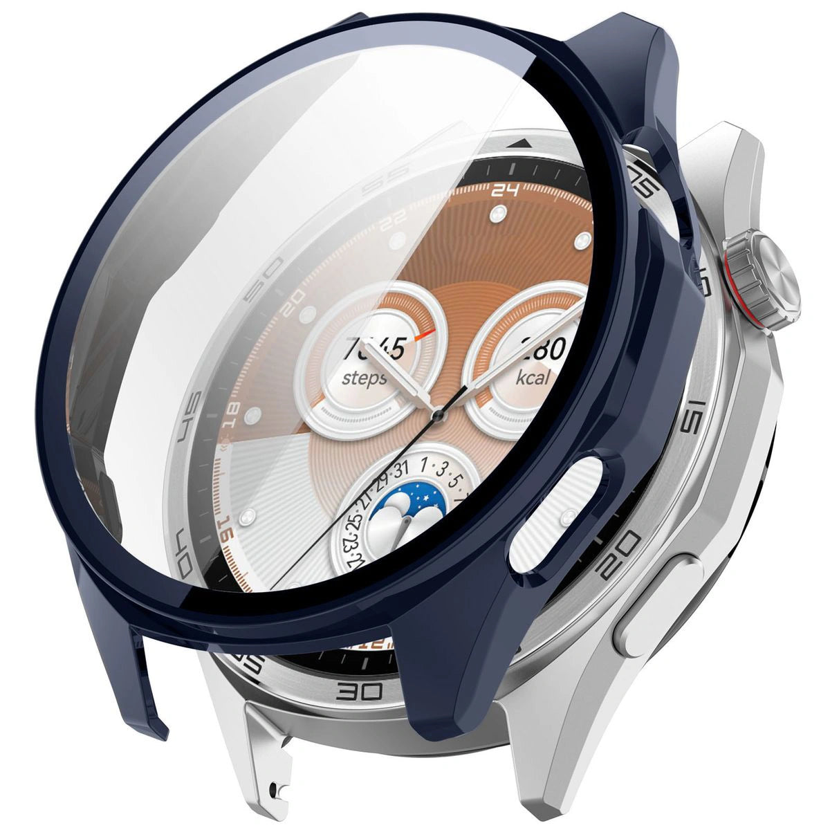 Schutzhülle mit Glas für Huawei Watch GT6 46 mm. Bizon Case Watch Adamo, Blau