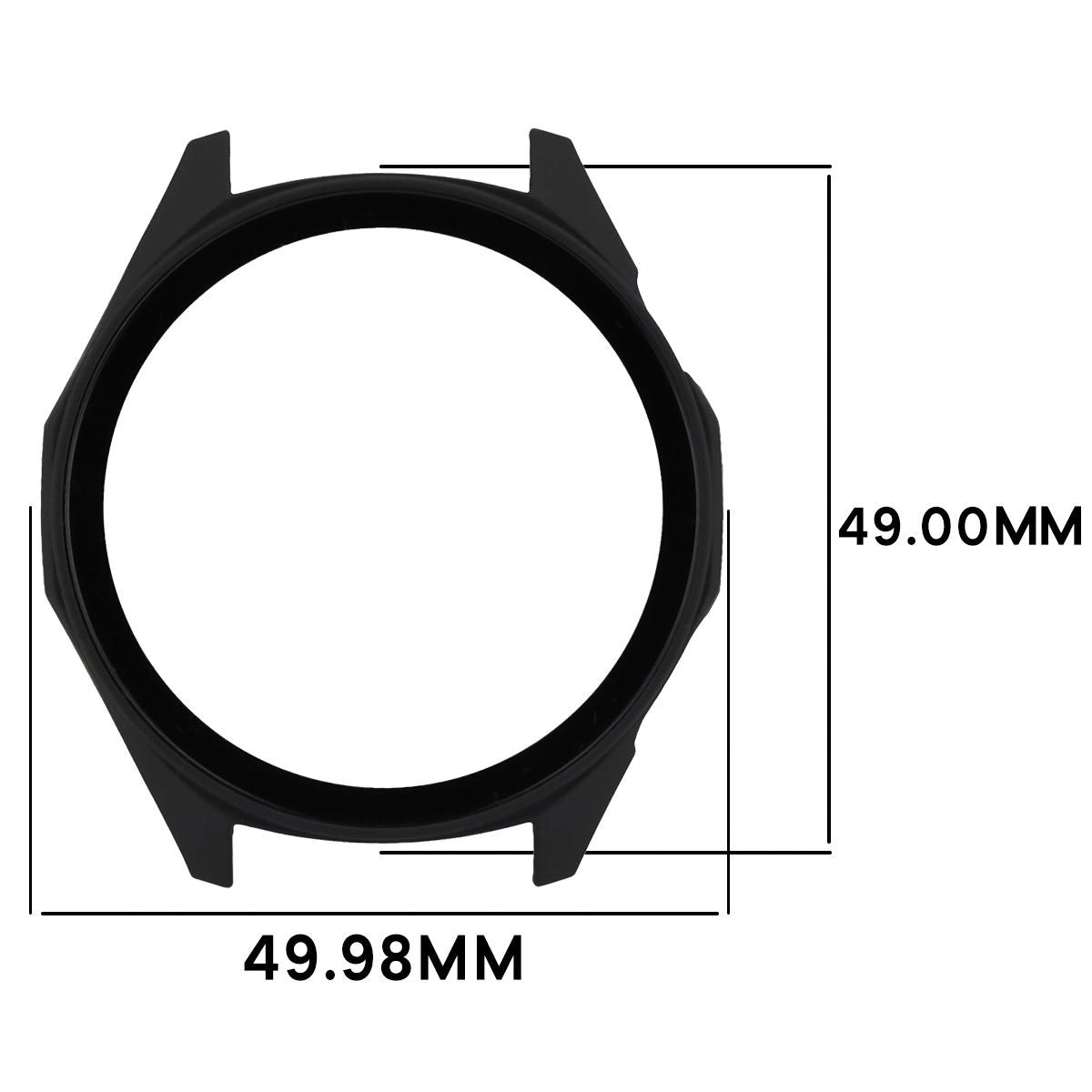 Schutzhülle mit Glas für Huawei Watch GT6 46 mm. Bizon Case Watch Adamo, Matt Schwarz