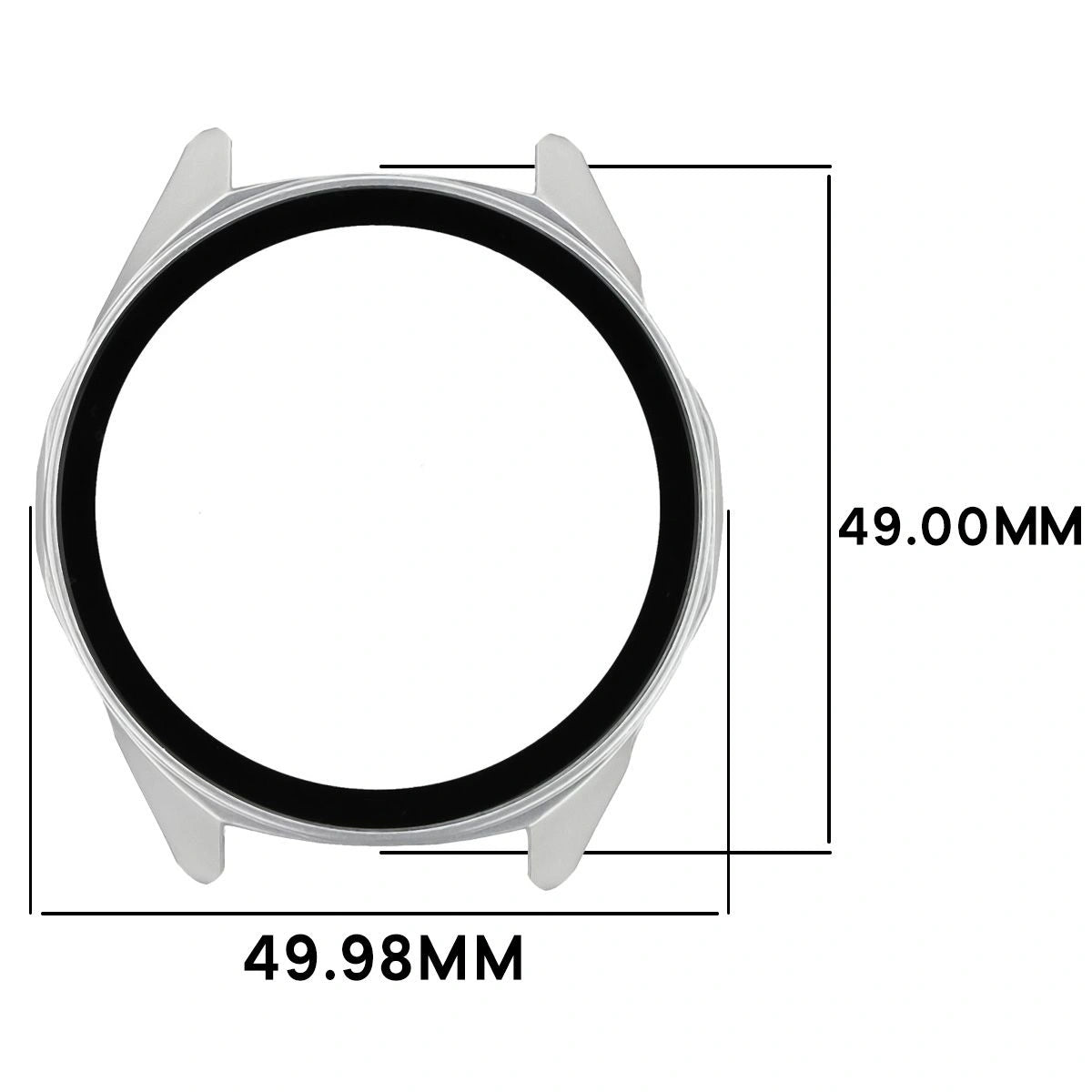 Schutzhülle mit Glas für Huawei Watch GT6 46 mm. Bizon Case Watch Adamo, Matt Silber