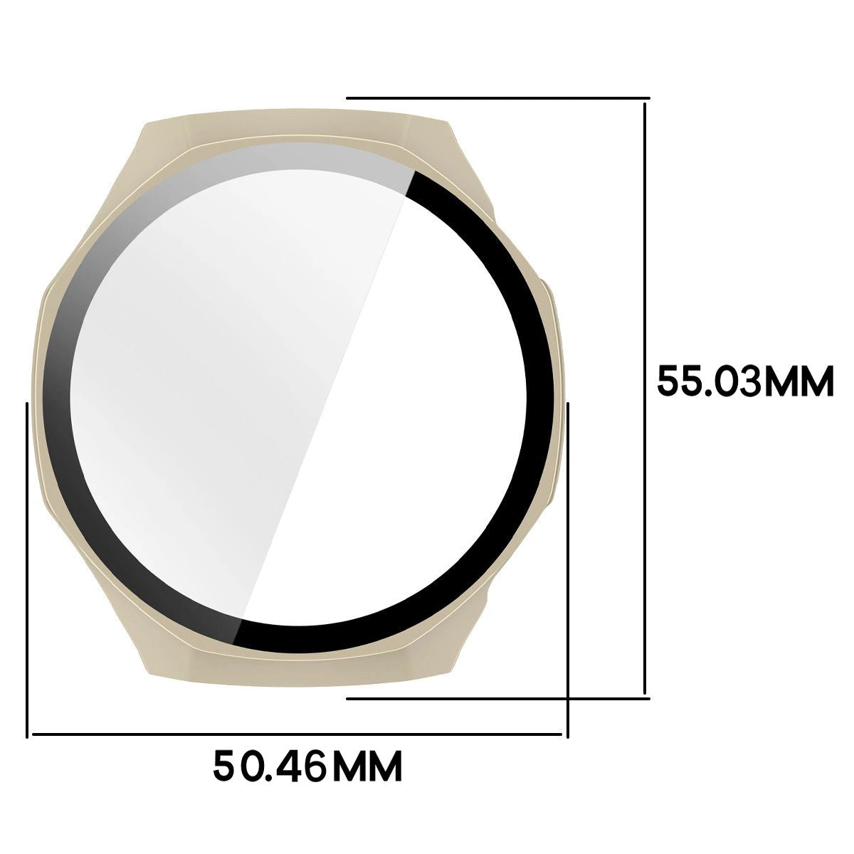 Schutzhülle mit Glas für Huawei Watch GT6 Pro 46 mm, Bizon Case Watch Adamo, Beige