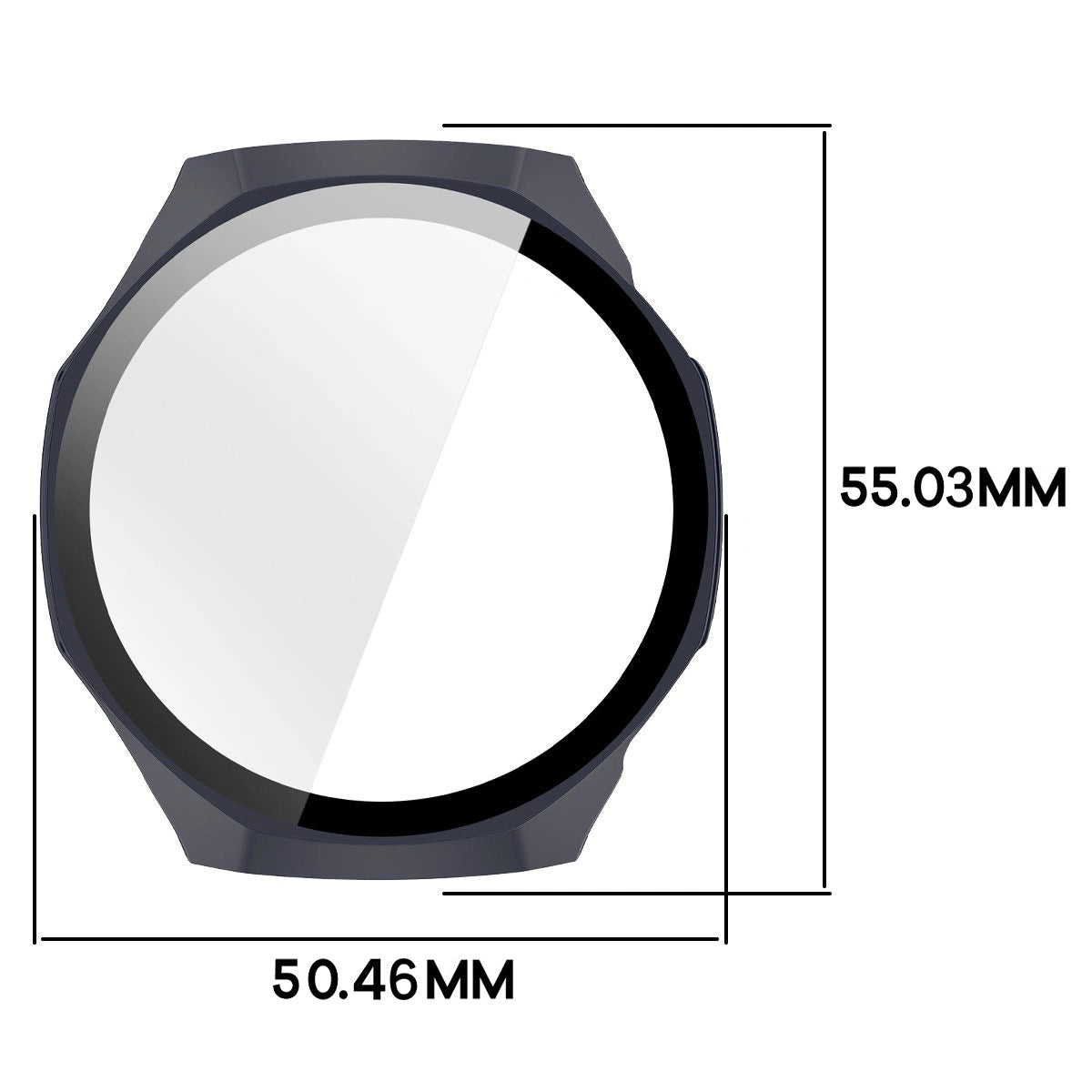 Schutzhülle mit Glas für Huawei Watch GT6 Pro 46 mm, Bizon Case Watch Adamo, Blau