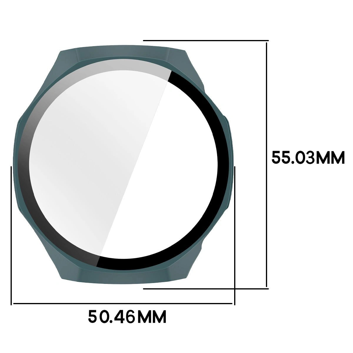 Schutzhülle mit Glas für Huawei Watch GT6 Pro 46 mm, Bizon Case Watch Adamo, Grün