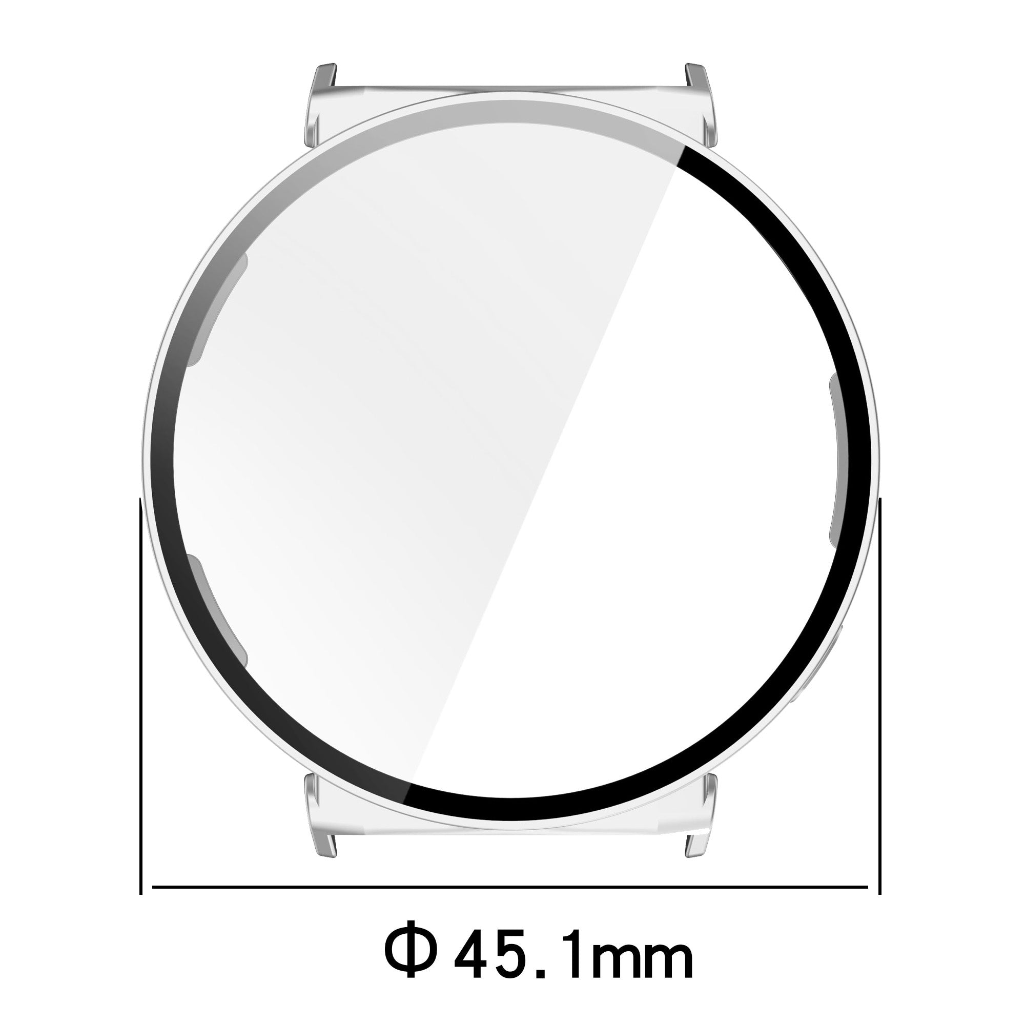 Schutzhülle mit Glas für Huawei Watch GT 5 41 mm, Bizon Case Watch Adamo, satiniertes Silbern
