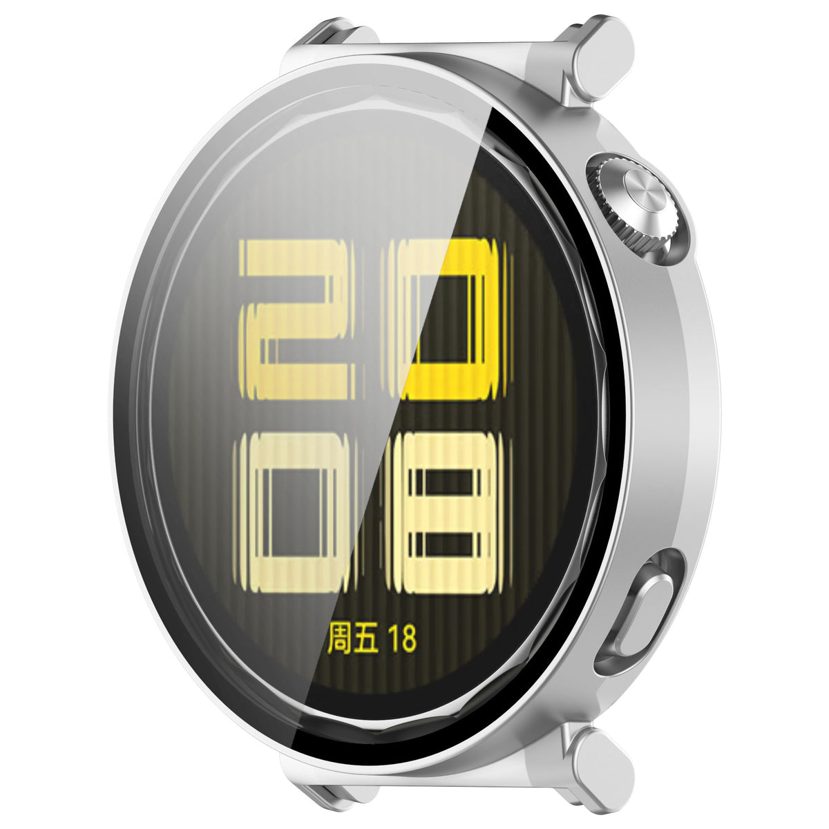 Schutzhülle mit Glas für Huawei Watch GT 5 41 mm, Bizon Case Watch Adamo, satiniertes Silbern