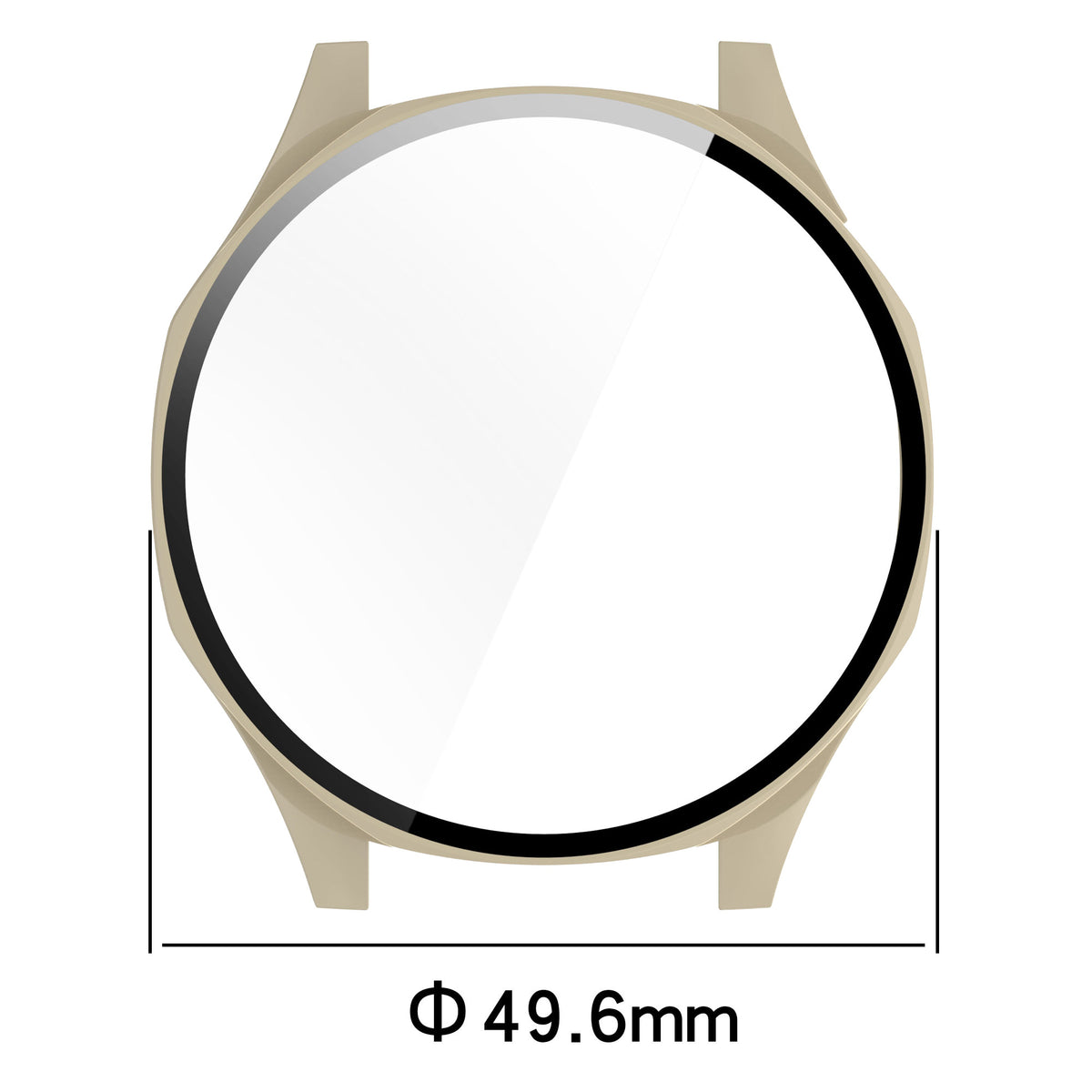 Schutzhülle mit Glas für Huawei Watch GT 5 46 mm, Bizon Case Watch Adamo, Beige