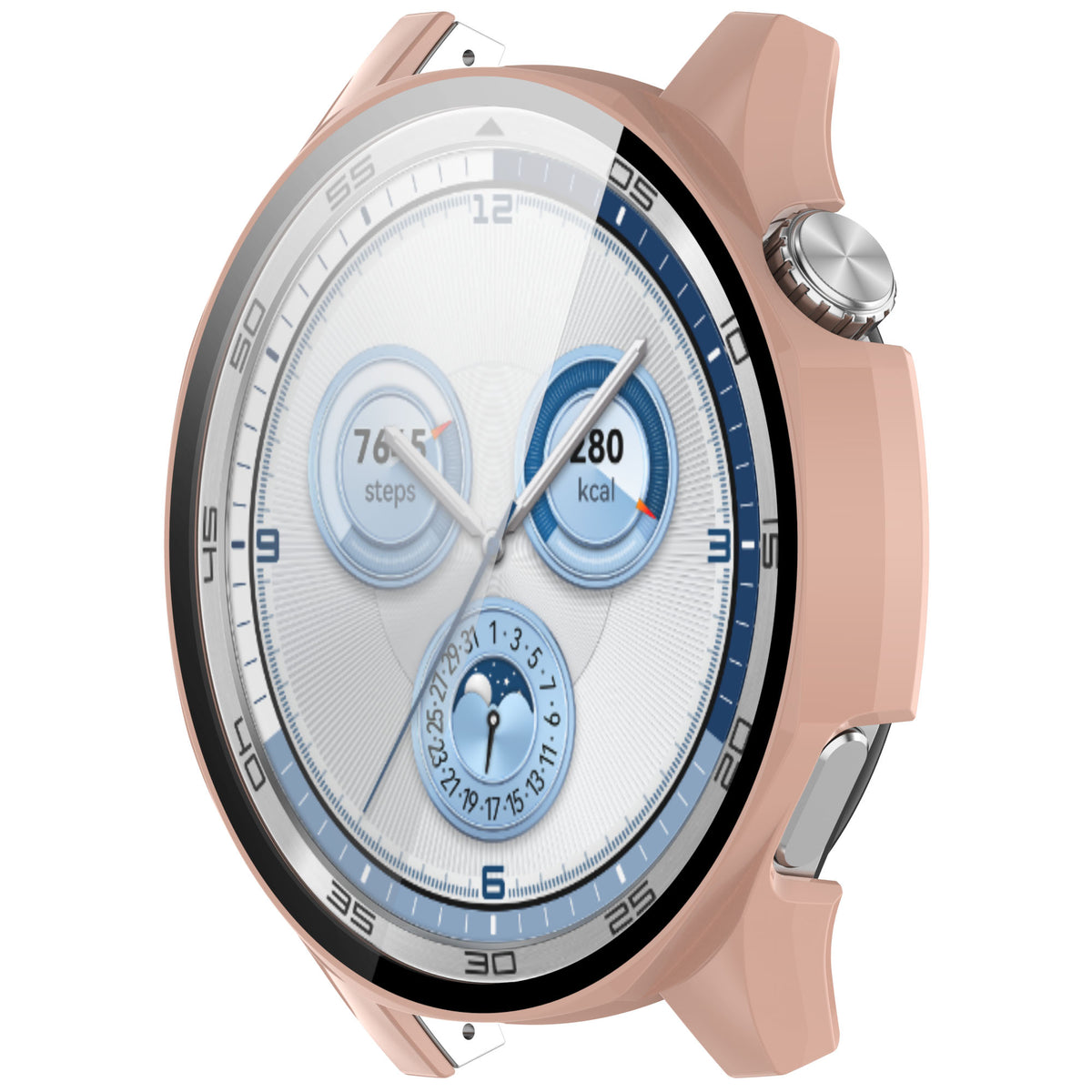 Schutzhülle mit Glas für Huawei Watch GT 5 46 mm, Bizon Case Watch Adamo, Rosa