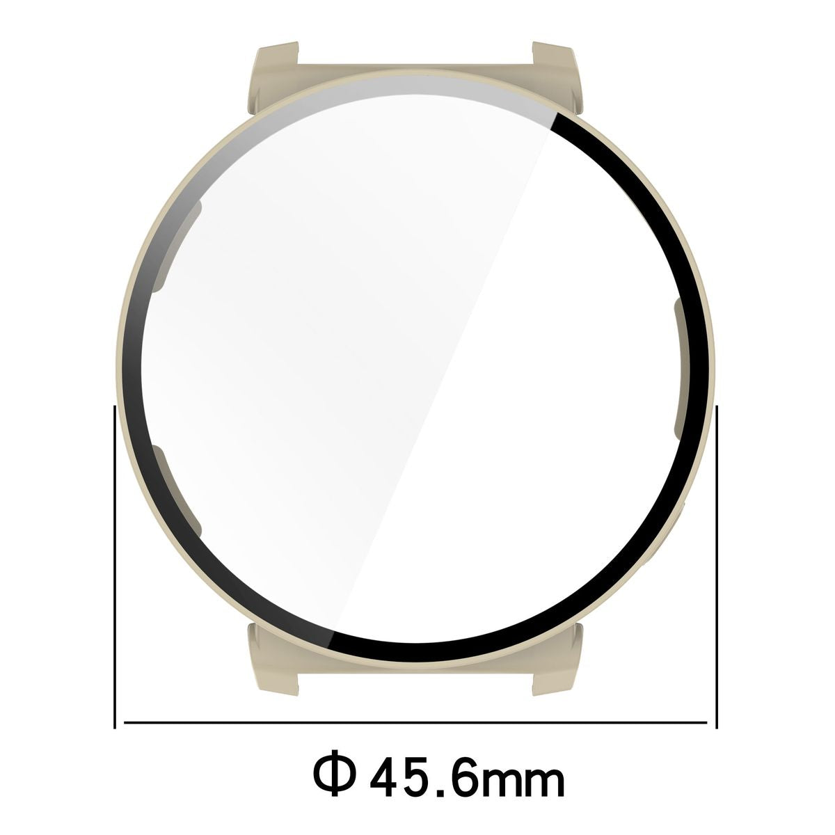 Schutzhülle mit Glas für Huawei Watch GT 5 Pro 42 mm, Bizon Case Watch Adamo, Beige
