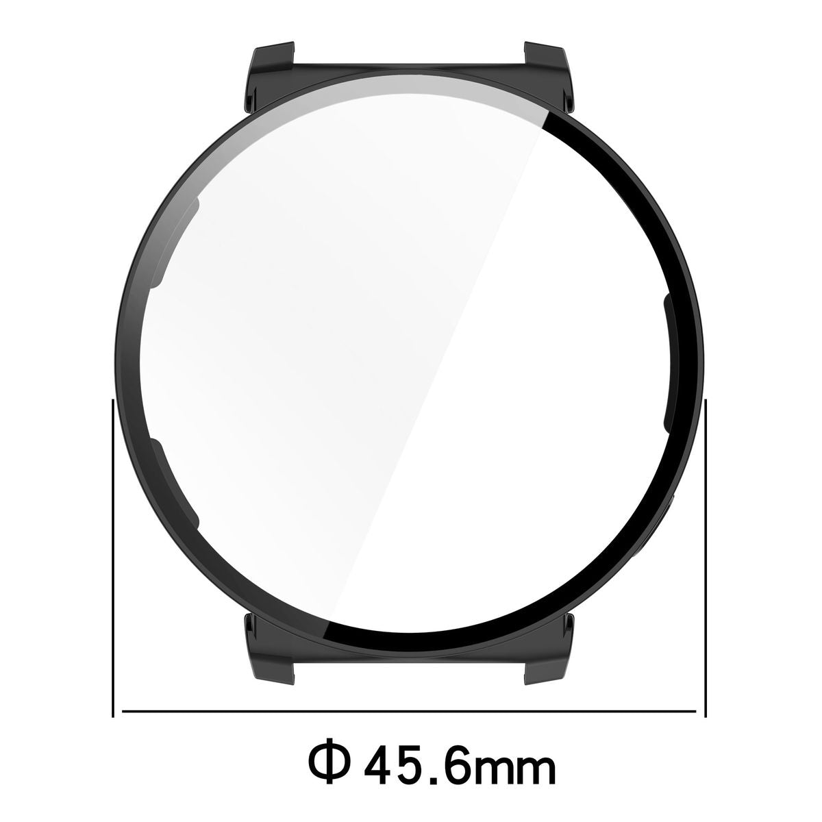 Schutzhülle mit Glas für Huawei Watch GT 5 Pro 42 mm, Bizon Case Watch Adamo, Schwarz