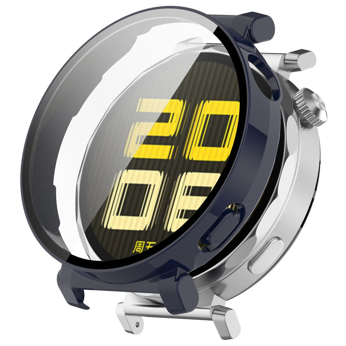 Schutzhülle mit Glas für Huawei Watch GT 5 Pro 42 mm, Bizon Case Watch Adamo, Blau