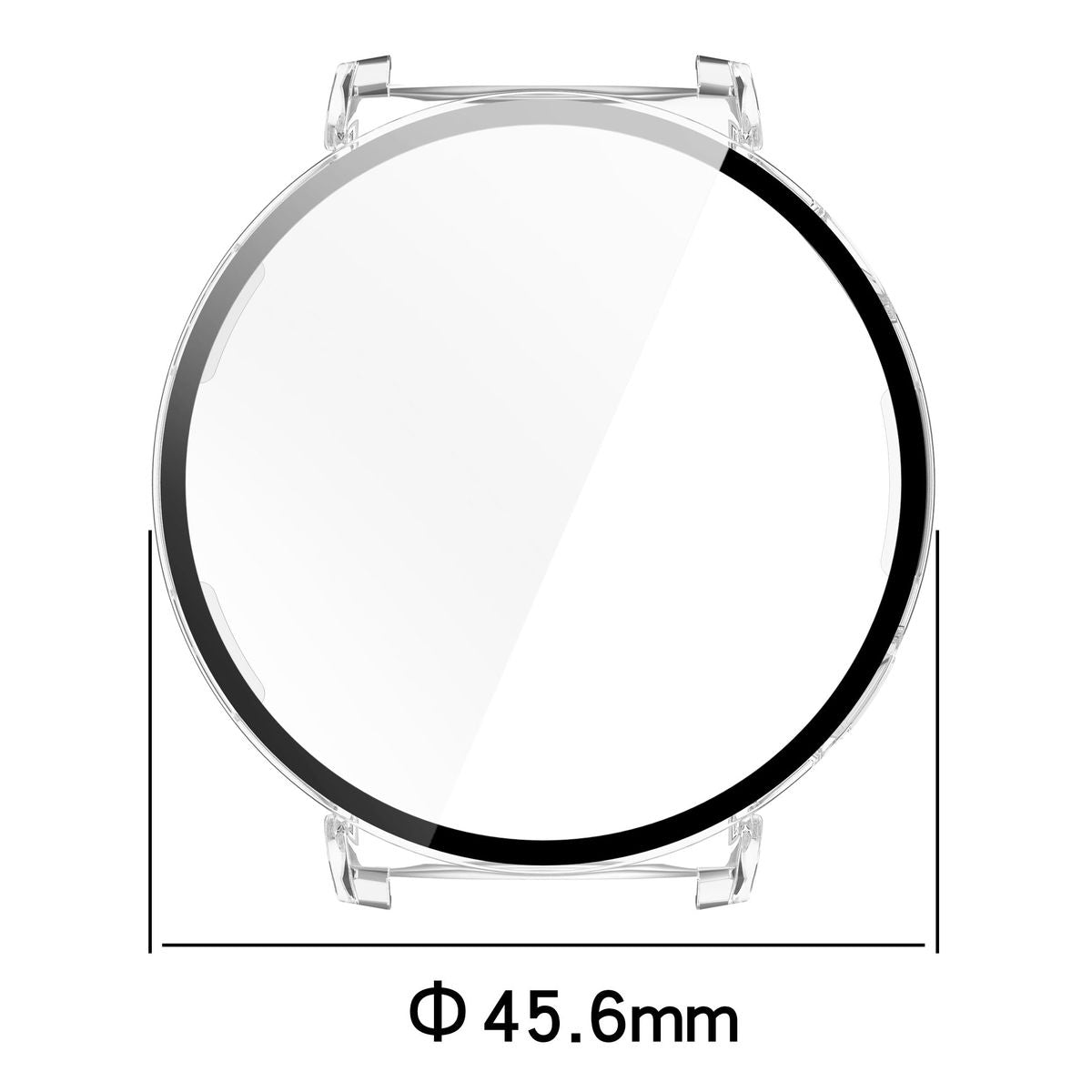 Schutzhülle mit Glas für Huawei Watch GT 5 Pro 42 mm, Bizon Case Watch Adamo, Transparent