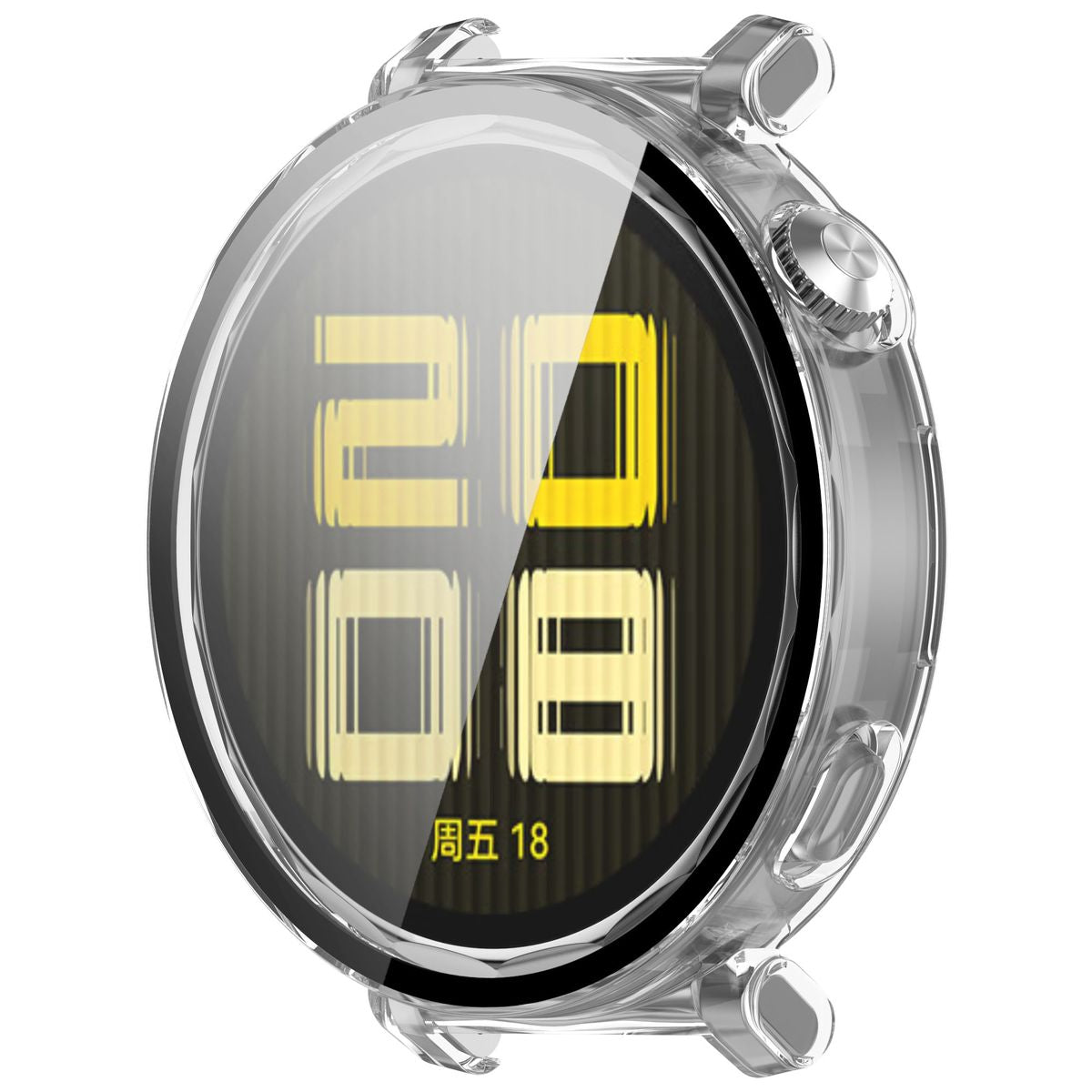 Schutzhülle mit Glas für Huawei Watch GT 5 Pro 42 mm, Bizon Case Watch Adamo, Transparent
