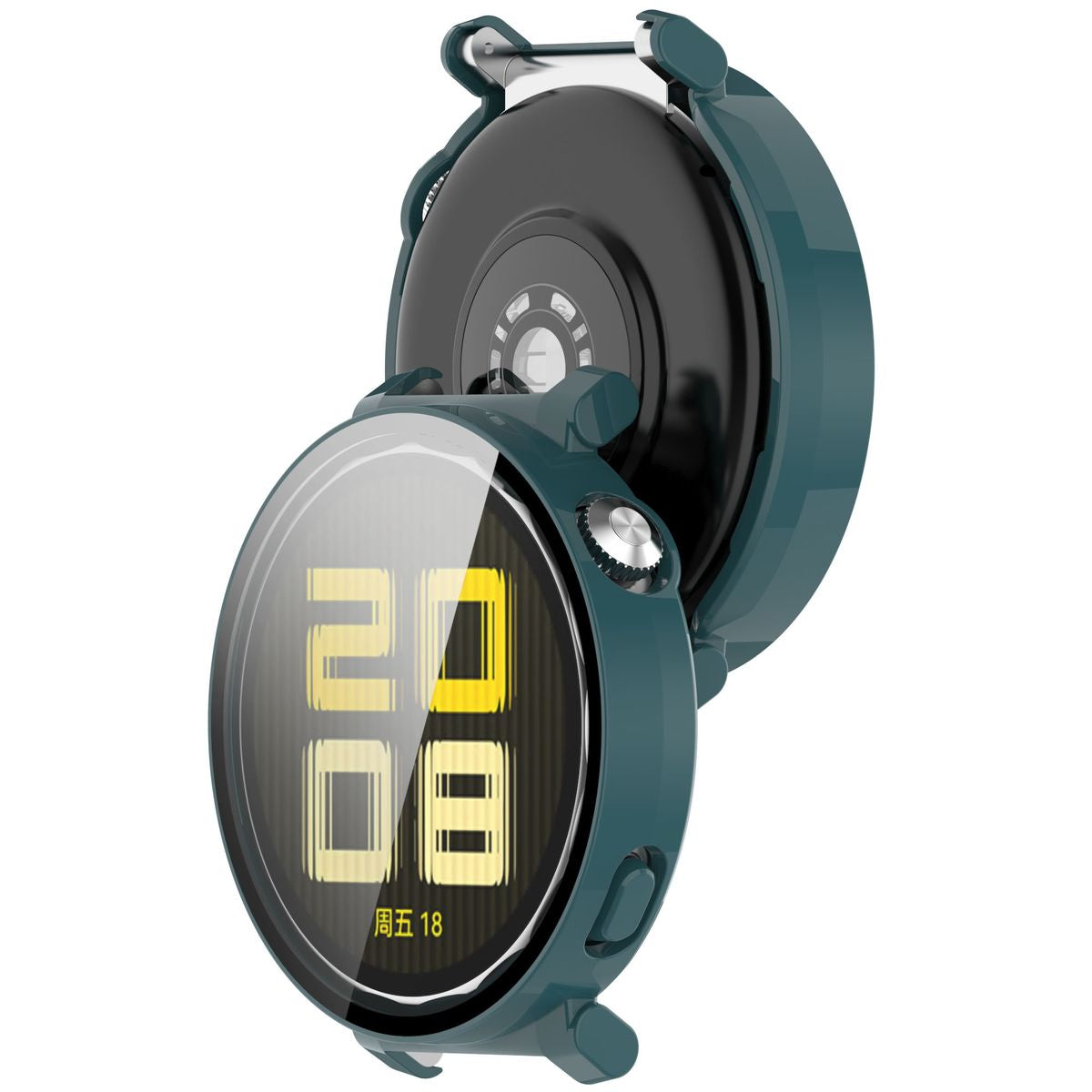 Schutzhülle mit Glas für Huawei Watch GT 5 Pro 42 mm, Bizon Case Watch Adamo, Grün