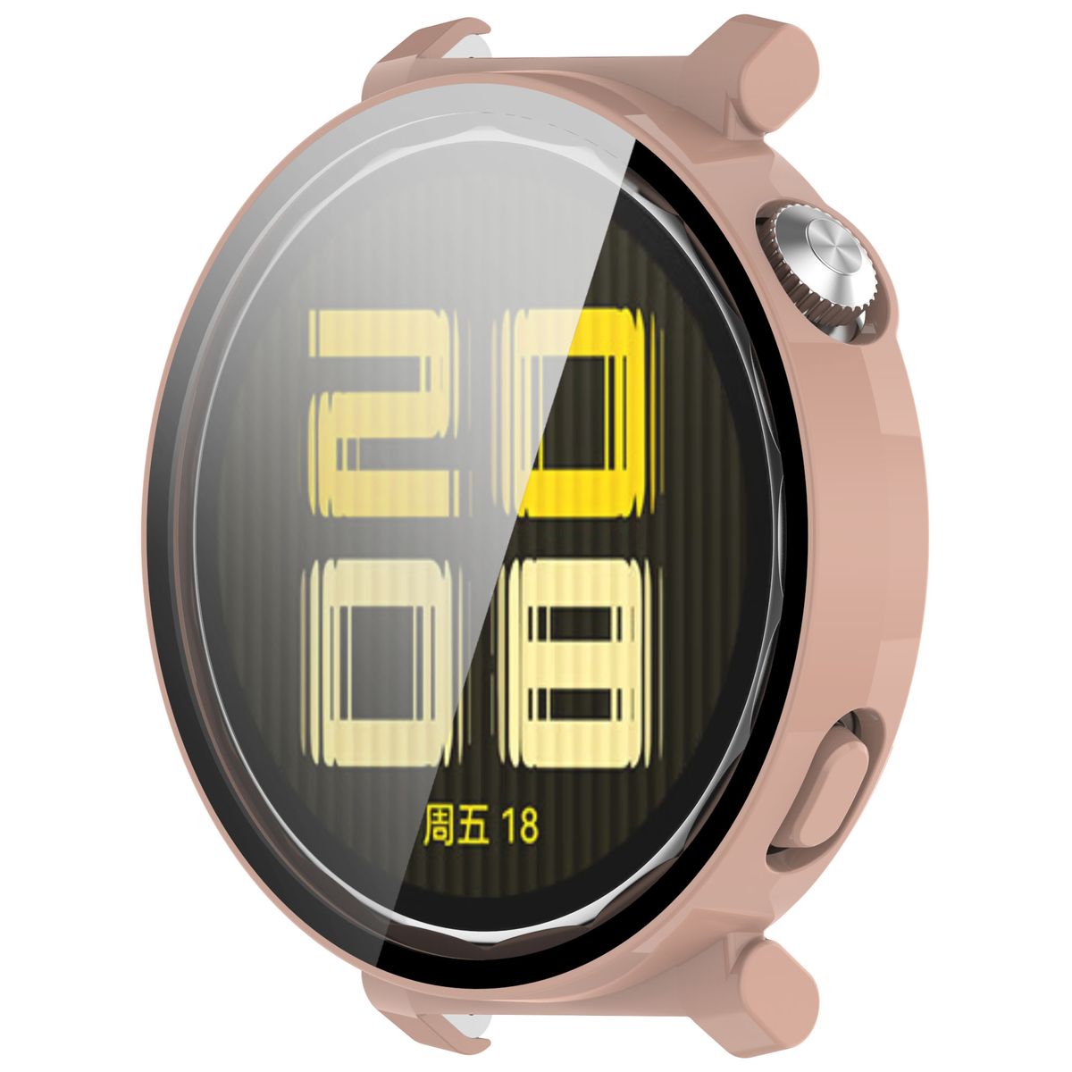Schutzhülle mit Glas für Huawei Watch GT 5 Pro 42 mm, Bizon Case Watch Adamo, Rosa