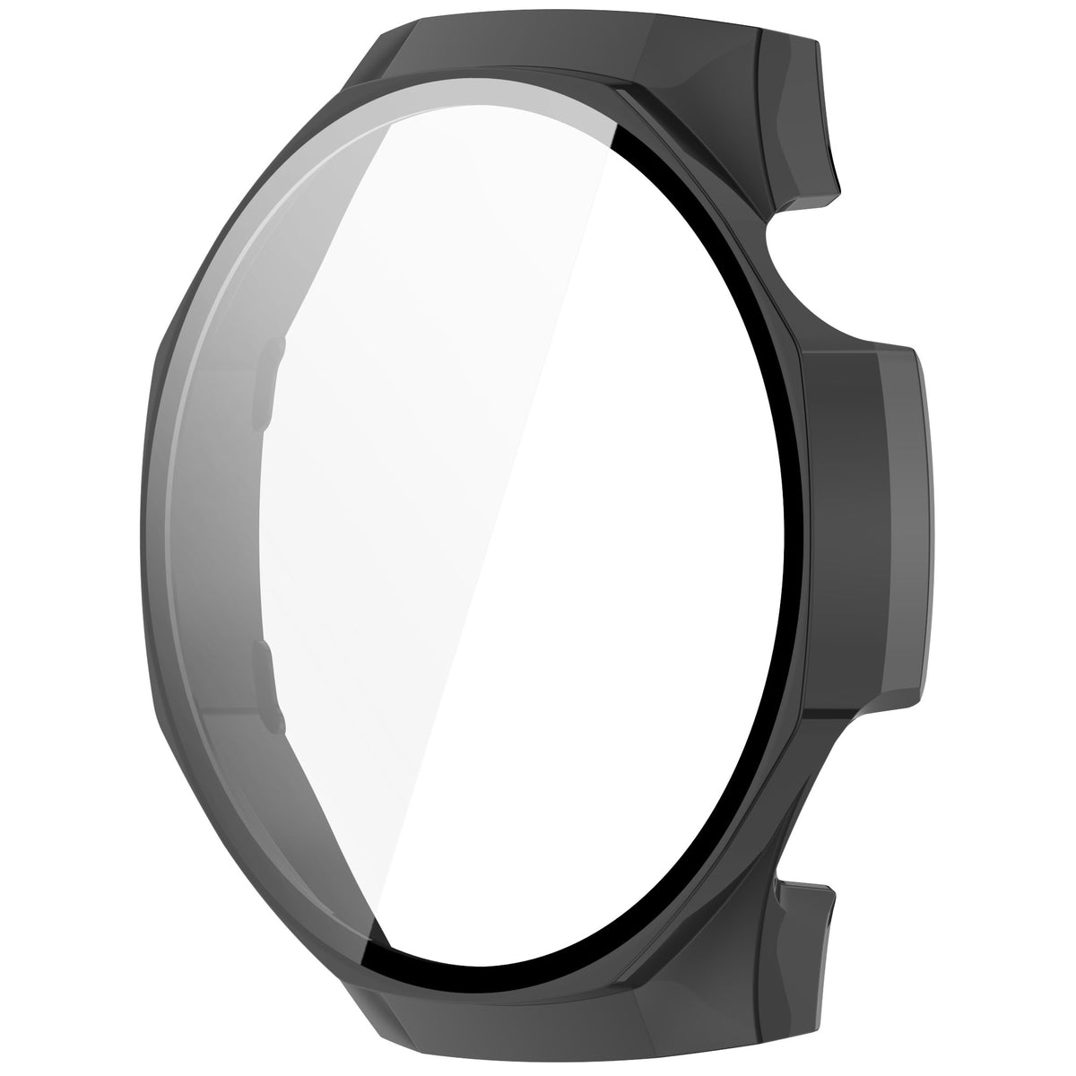 Schutzhülle mit Glas für Huawei Watch GT 5 Pro 46 mm, Bizon Case Watch Adamo, Schwarz
