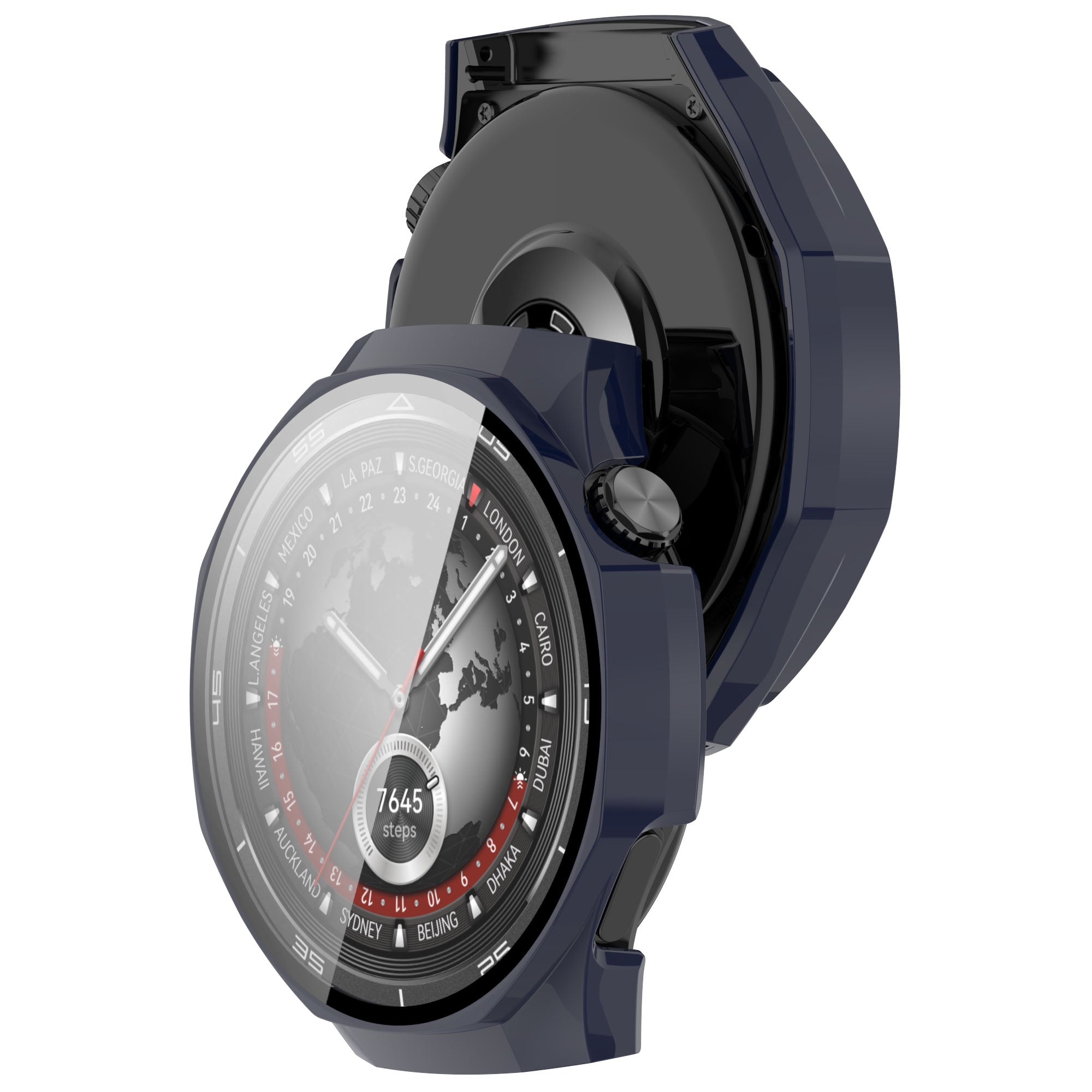 Schutzhülle mit Glas für Huawei Watch GT 5 Pro 46 mm, Bizon Case Watch Adamo, Blau