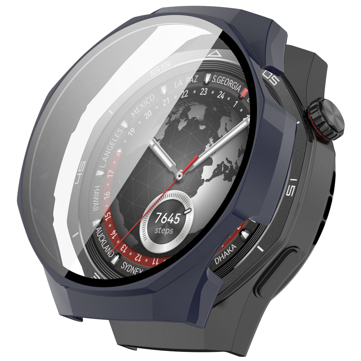 Schutzhülle mit Glas für Huawei Watch GT 5 Pro 46 mm, Bizon Case Watch Adamo, Blau