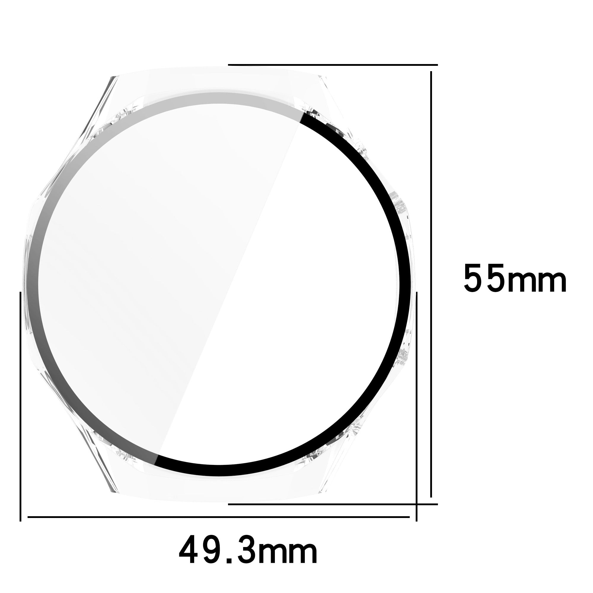 Schutzhülle mit Glas für Huawei Watch GT 5 Pro 46 mm, Bizon Case Watch Adamo, Transparent