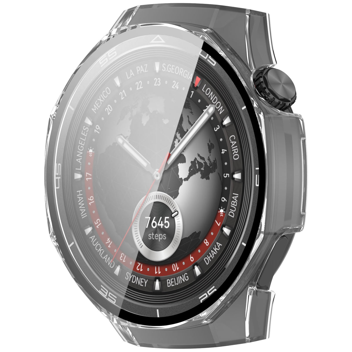 Schutzhülle mit Glas für Huawei Watch GT 5 Pro 46 mm, Bizon Case Watch Adamo, Transparent