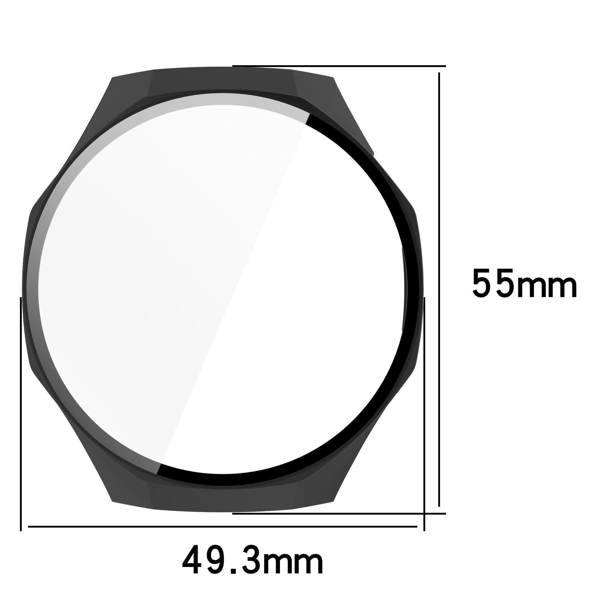 Schutzhülle mit Glas für Huawei Watch GT 5 Pro 46 mm, Bizon Case Watch Adamo, Mattes Schwarz
