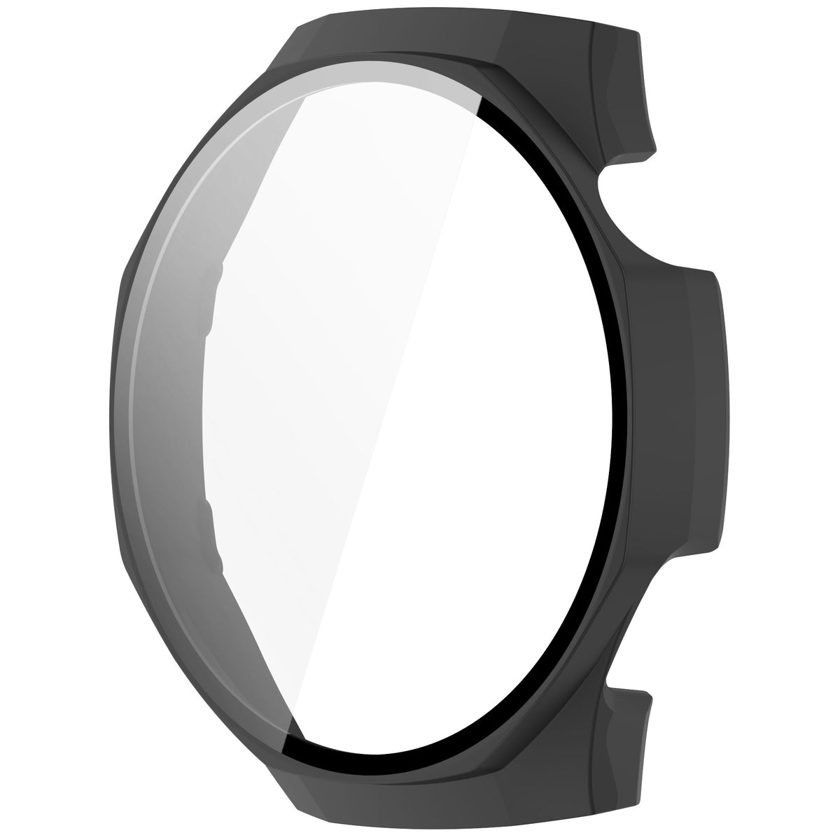 Schutzhülle mit Glas für Huawei Watch GT 5 Pro 46 mm, Bizon Case Watch Adamo, Mattes Schwarz