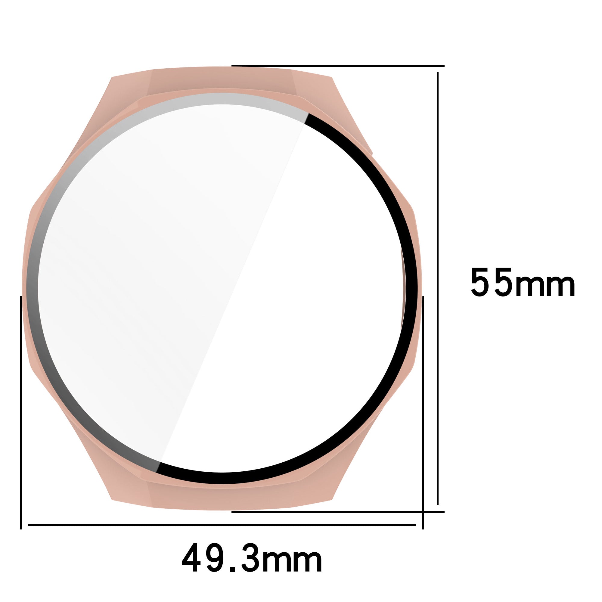 Schutzhülle mit Glas für Huawei Watch GT 5 Pro 46 mm, Bizon Case Watch Adamo, Rosa