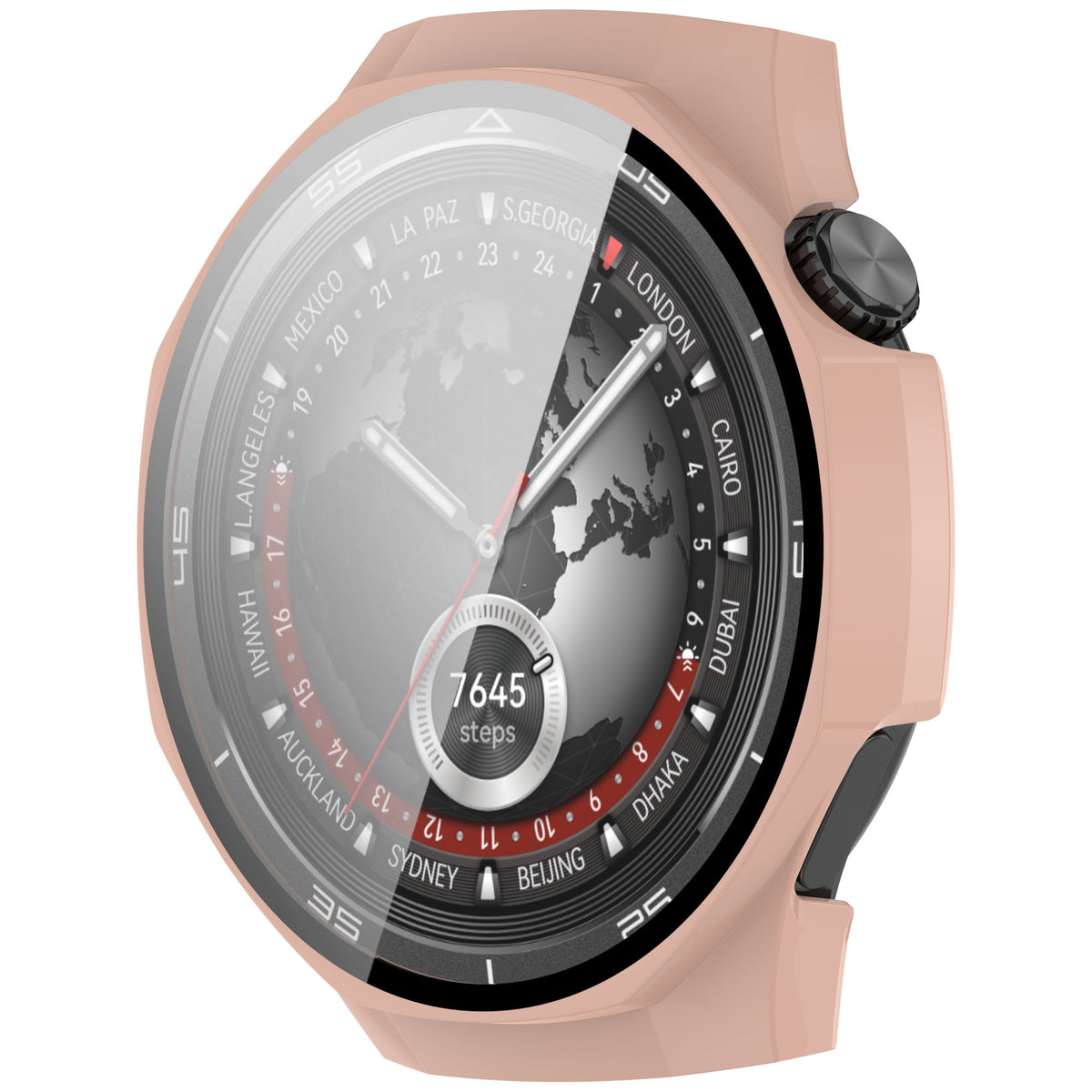 Schutzhülle mit Glas für Huawei Watch GT 5 Pro 46 mm, Bizon Case Watch Adamo, Rosa