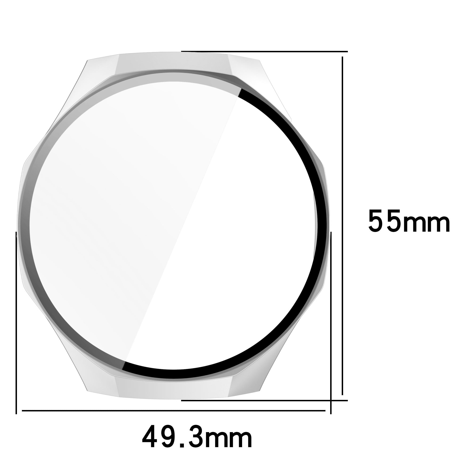 Schutzhülle mit Glas für Huawei Watch GT 5 Pro 46 mm, Bizon Case Watch Adamo, Satin Silber