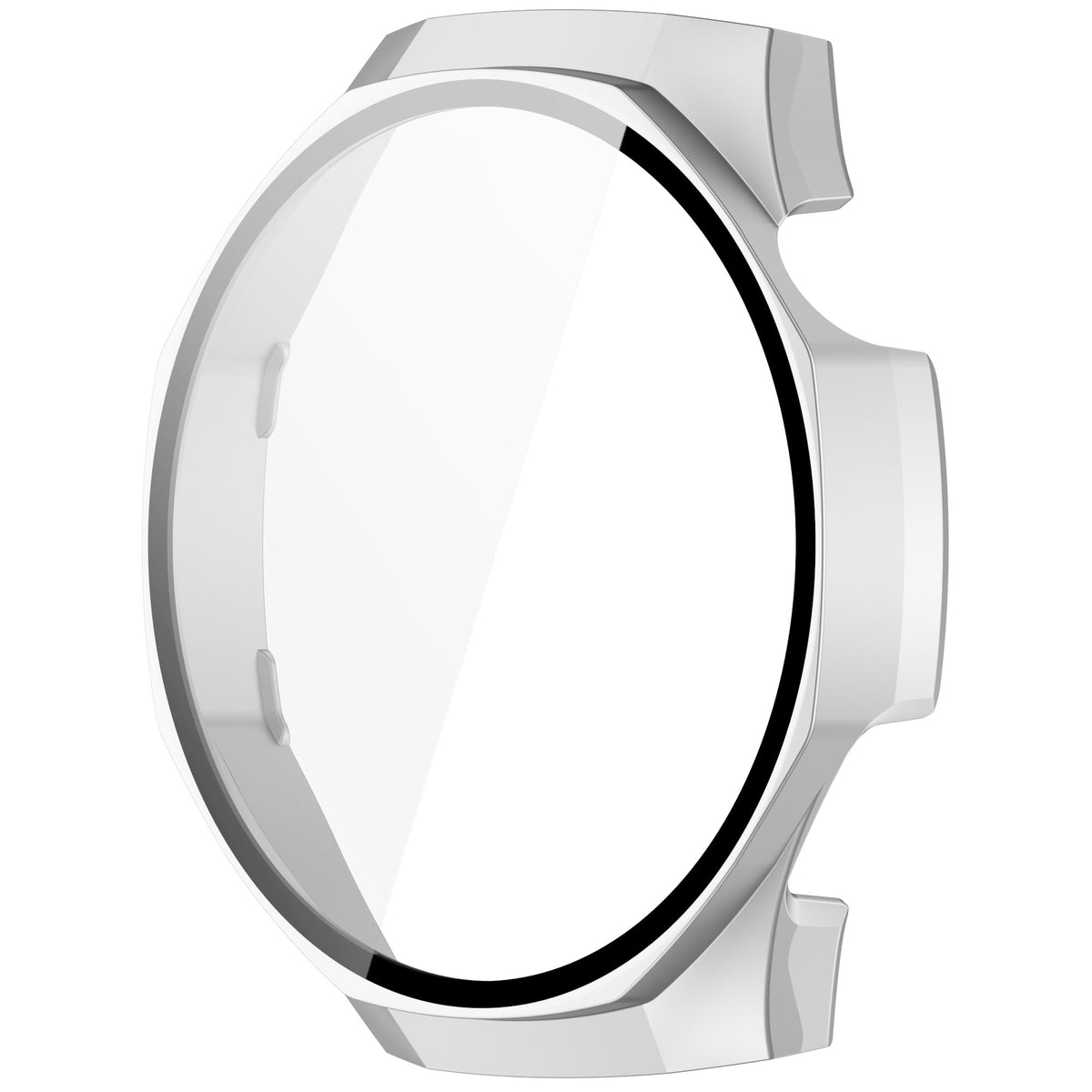 Schutzhülle mit Glas für Huawei Watch GT 5 Pro 46 mm, Bizon Case Watch Adamo, Satin Silber