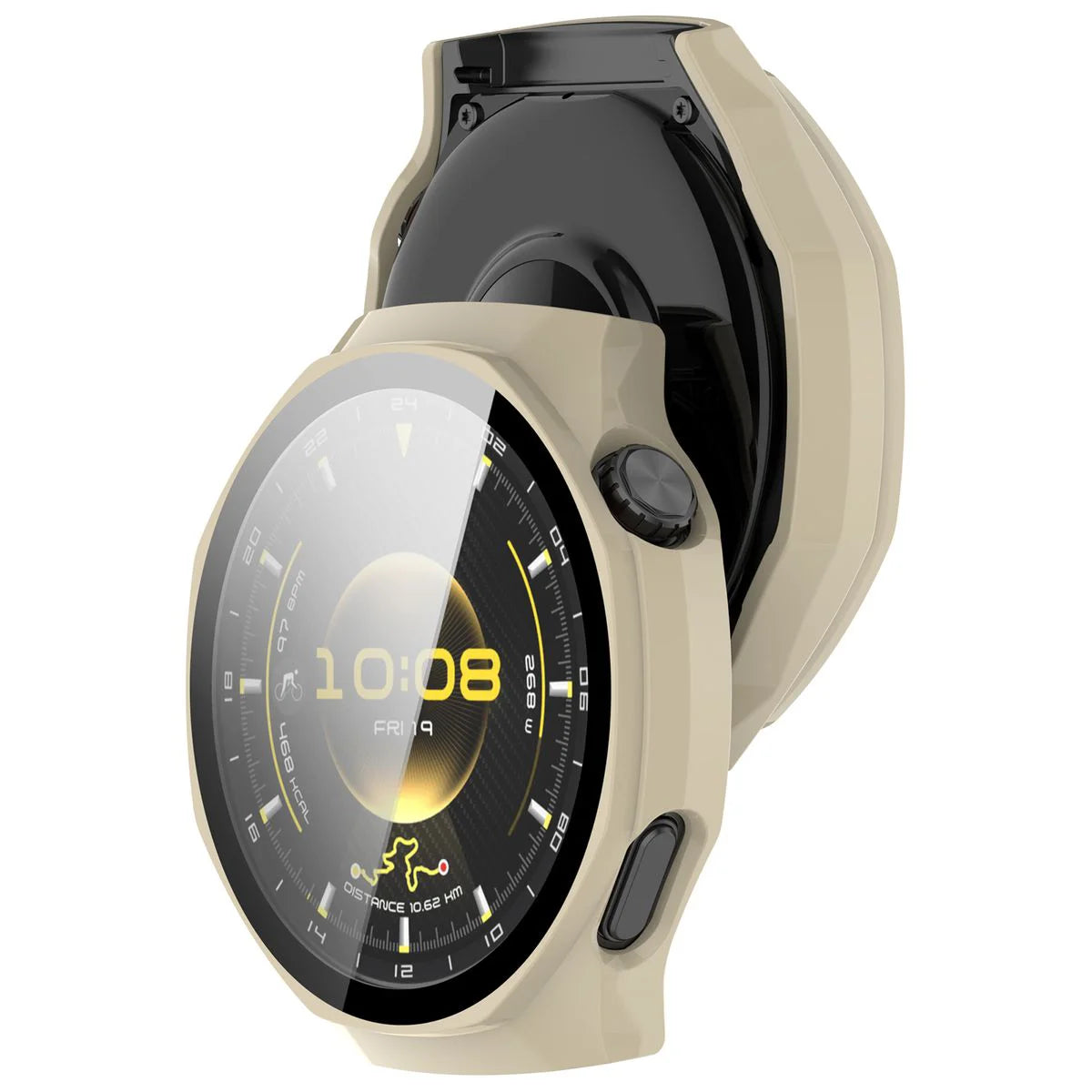 Schutzhülle mit Glas für Huawei Watch GT 7 Pro 46 mm, Bizon Case Watch Adamo, Beige (1/8)