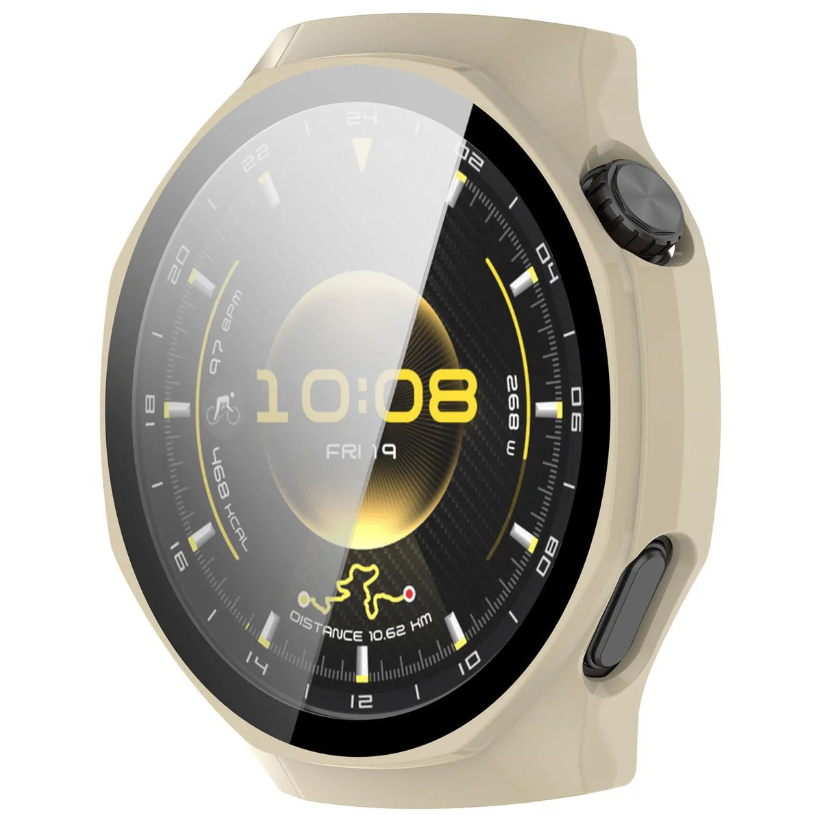 Schutzhülle mit Glas für Huawei Watch GT 7 Pro 46 mm, Bizon Case Watch Adamo, Beige (5/8)