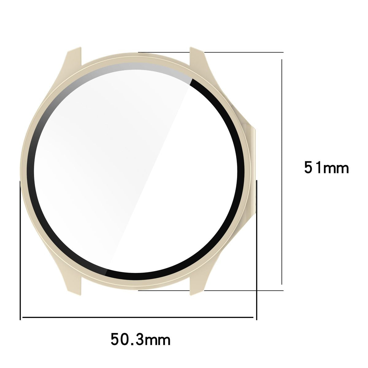 Schutzhülle mit Glas für OnePlus Watch 3 / Oppo Watch X2, Bizon Case Watch Adamo, Beige